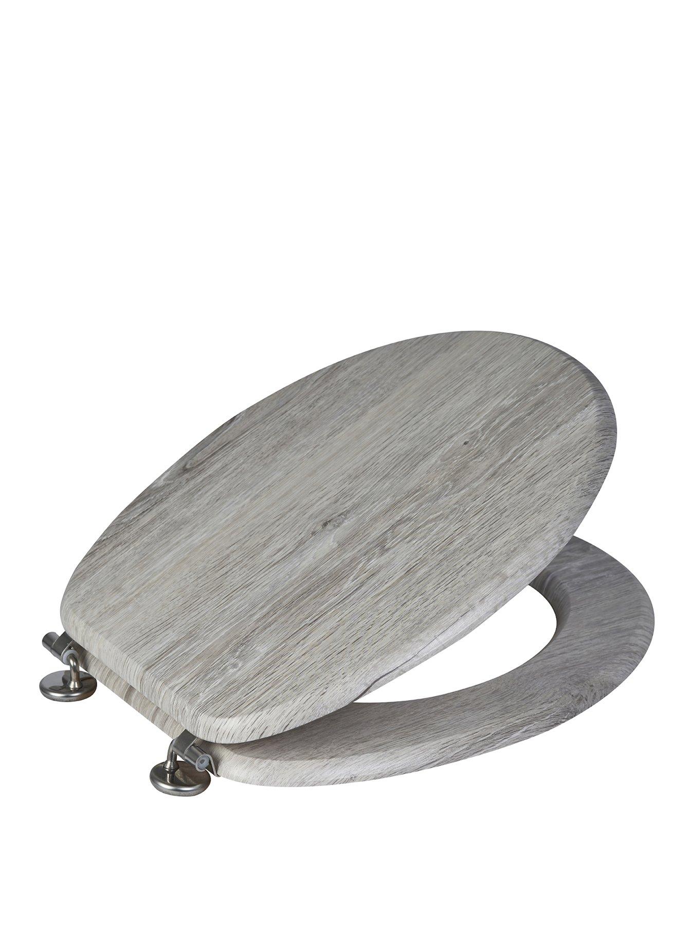 Showerdrape Oxford Toilet Seat Antique Pine / Chrome (stainless Steel Hinges)