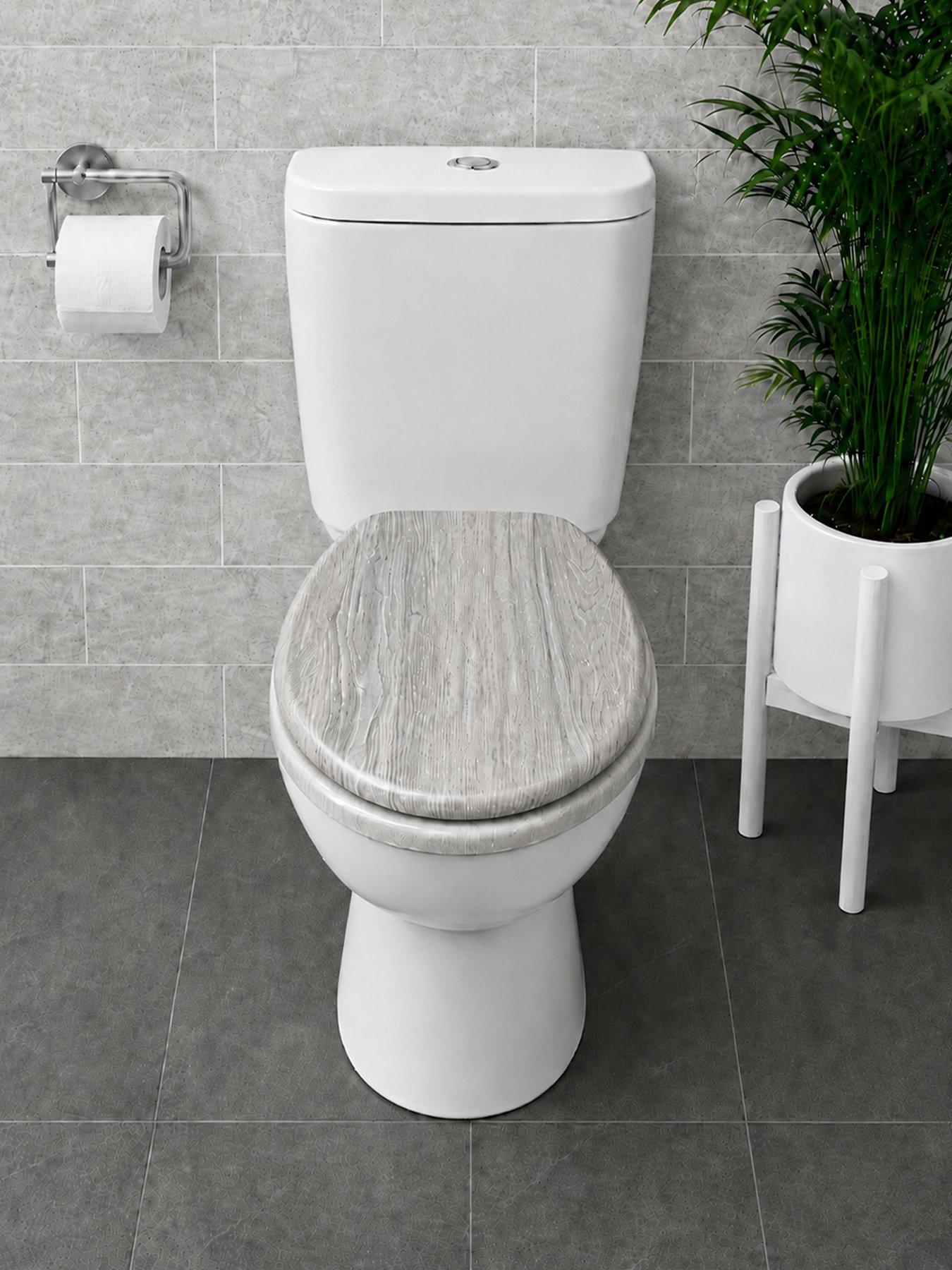 Showerdrape Oxford Toilet Seat Antique Pine / Chrome (stainless Steel Hinges)