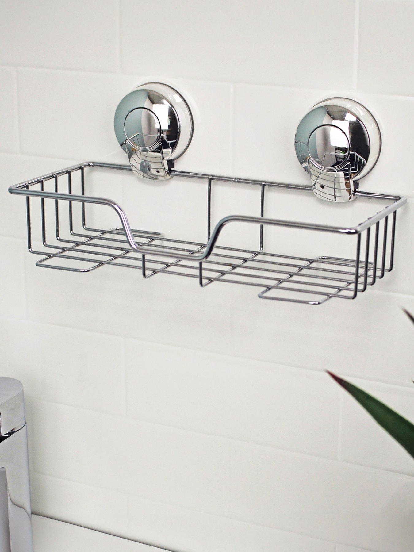 Showerdrape Showerdrape SuctionLoc Chrome Rectangular Shower Basket