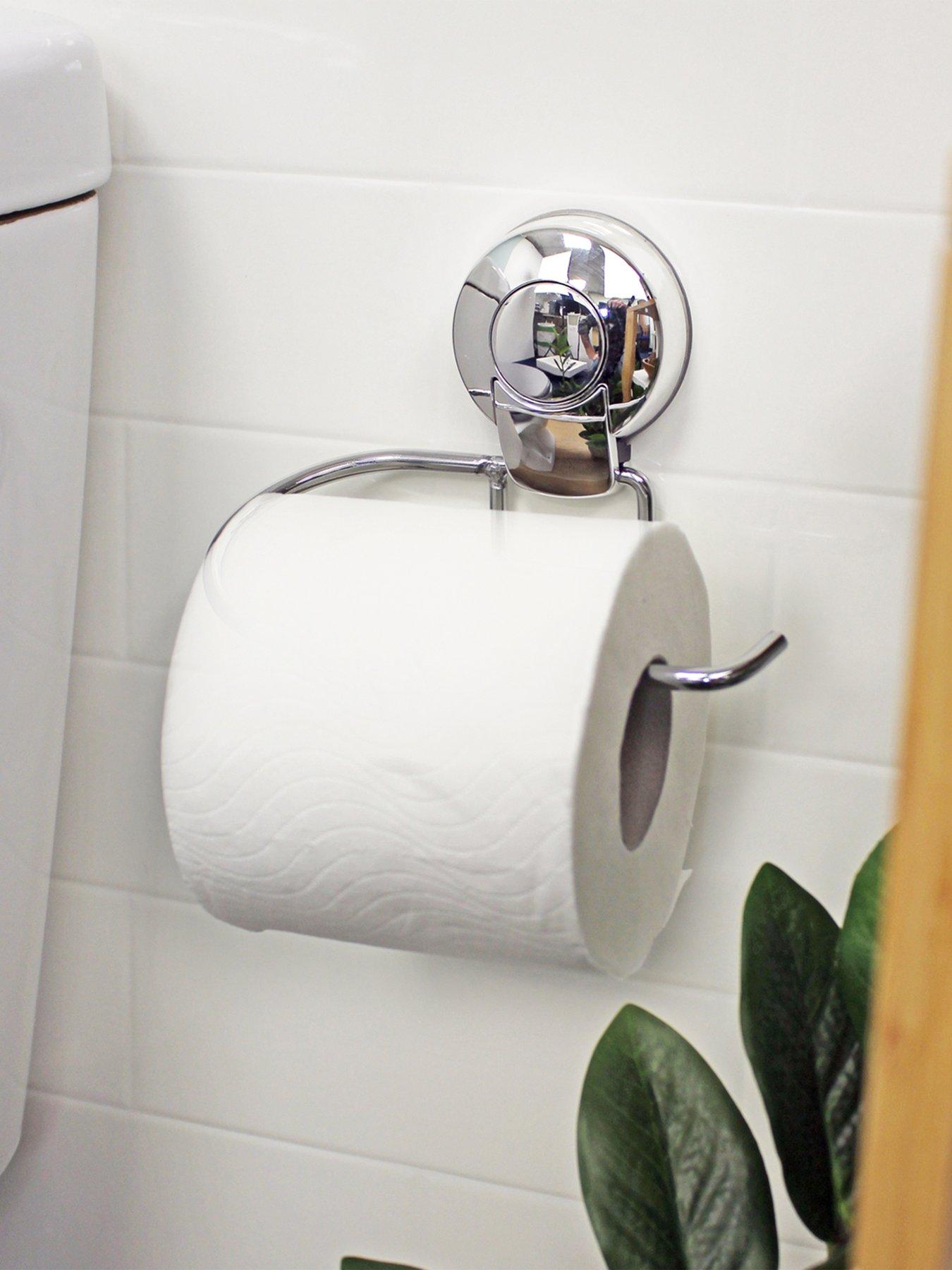 Image 4 of 6 of Showerdrape Suctionloc Chrome 2 Piece Accessory Set - Toilet Roll Holder &amp; Towel Ring