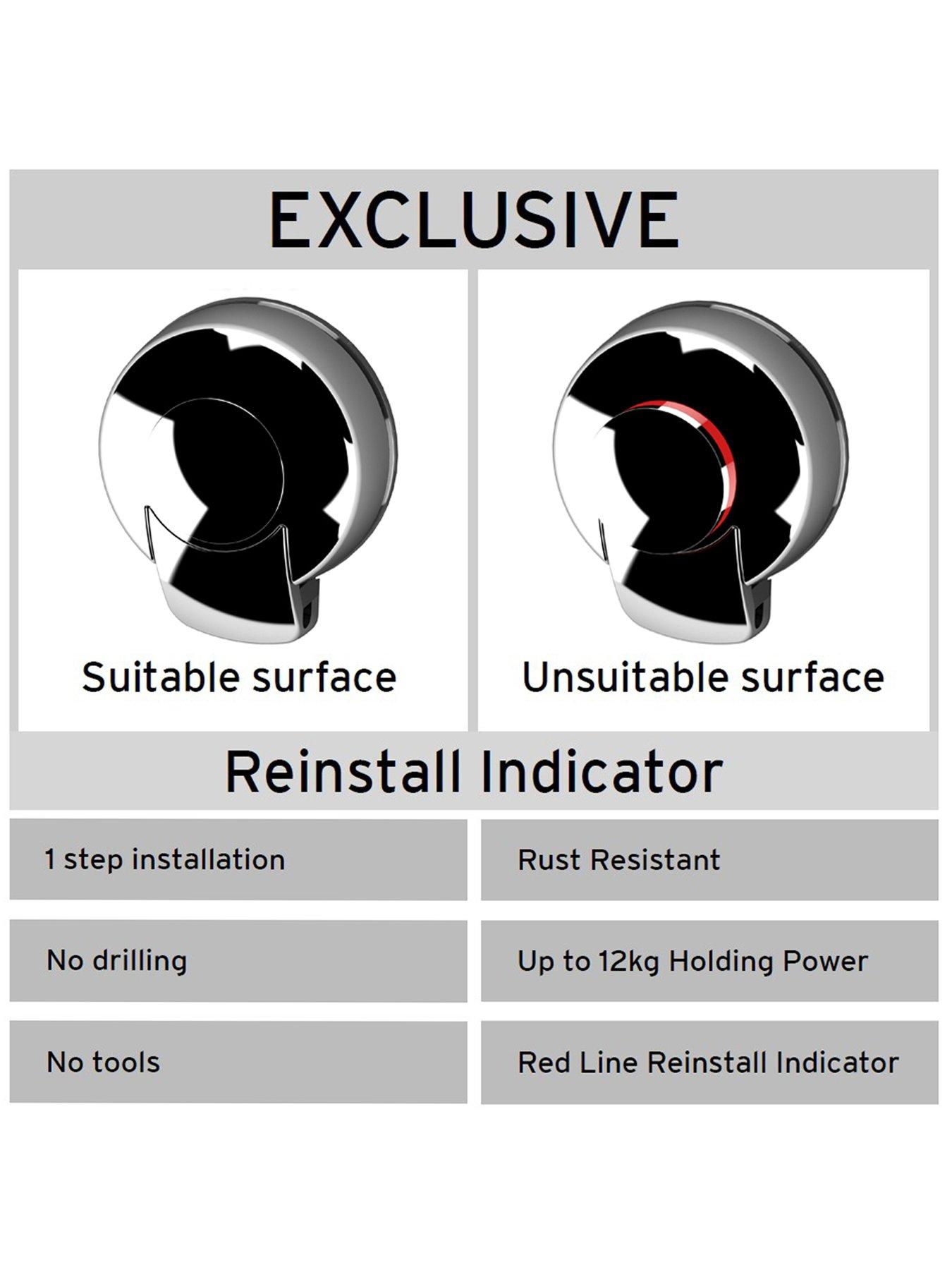 Image 6 of 6 of Showerdrape Suctionloc Chrome 2 Piece Accessory Set - Toilet Roll Holder &amp; Towel Ring