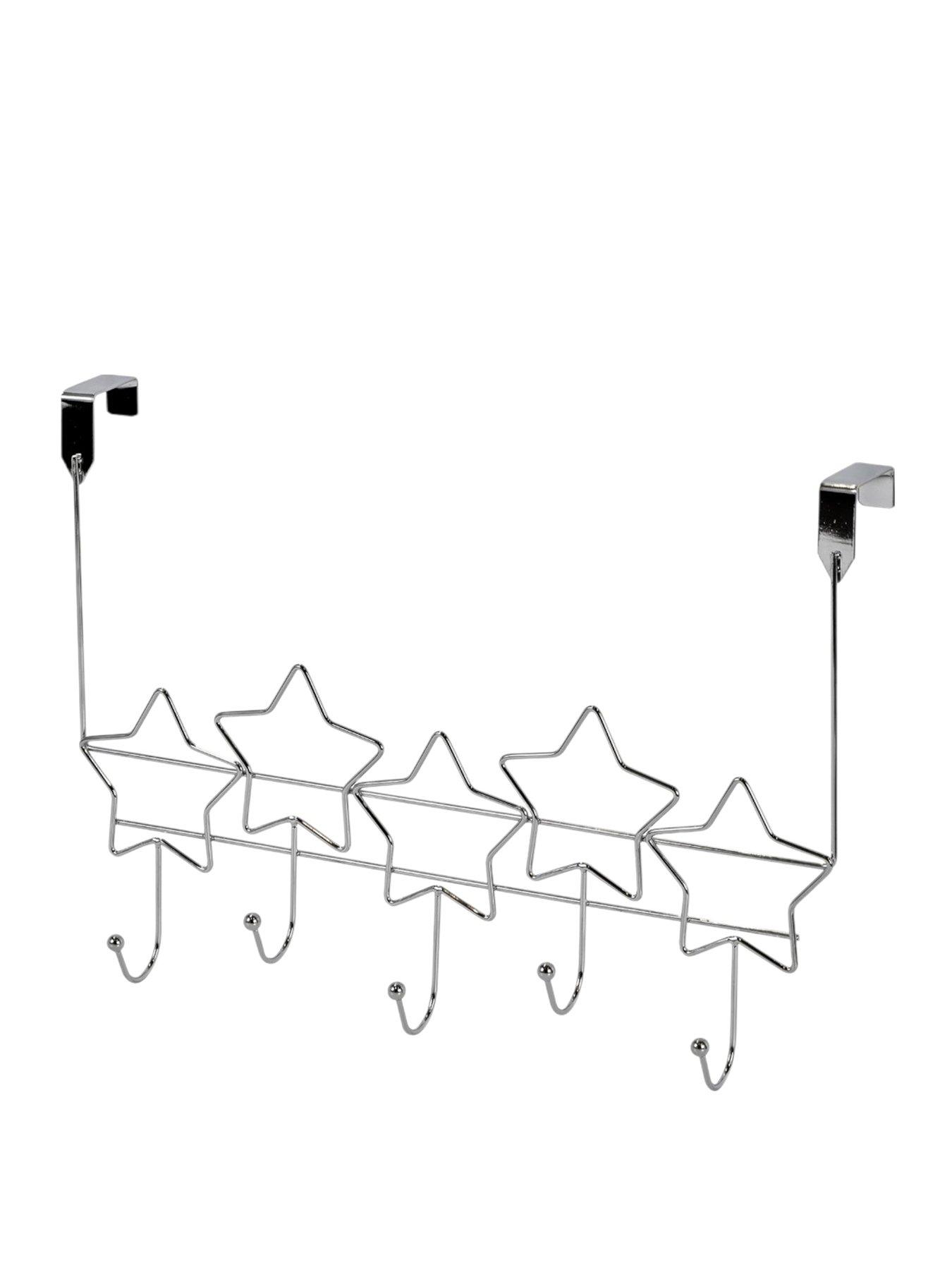 Showerdrape Stars Chrome Over Door Storage Hooks