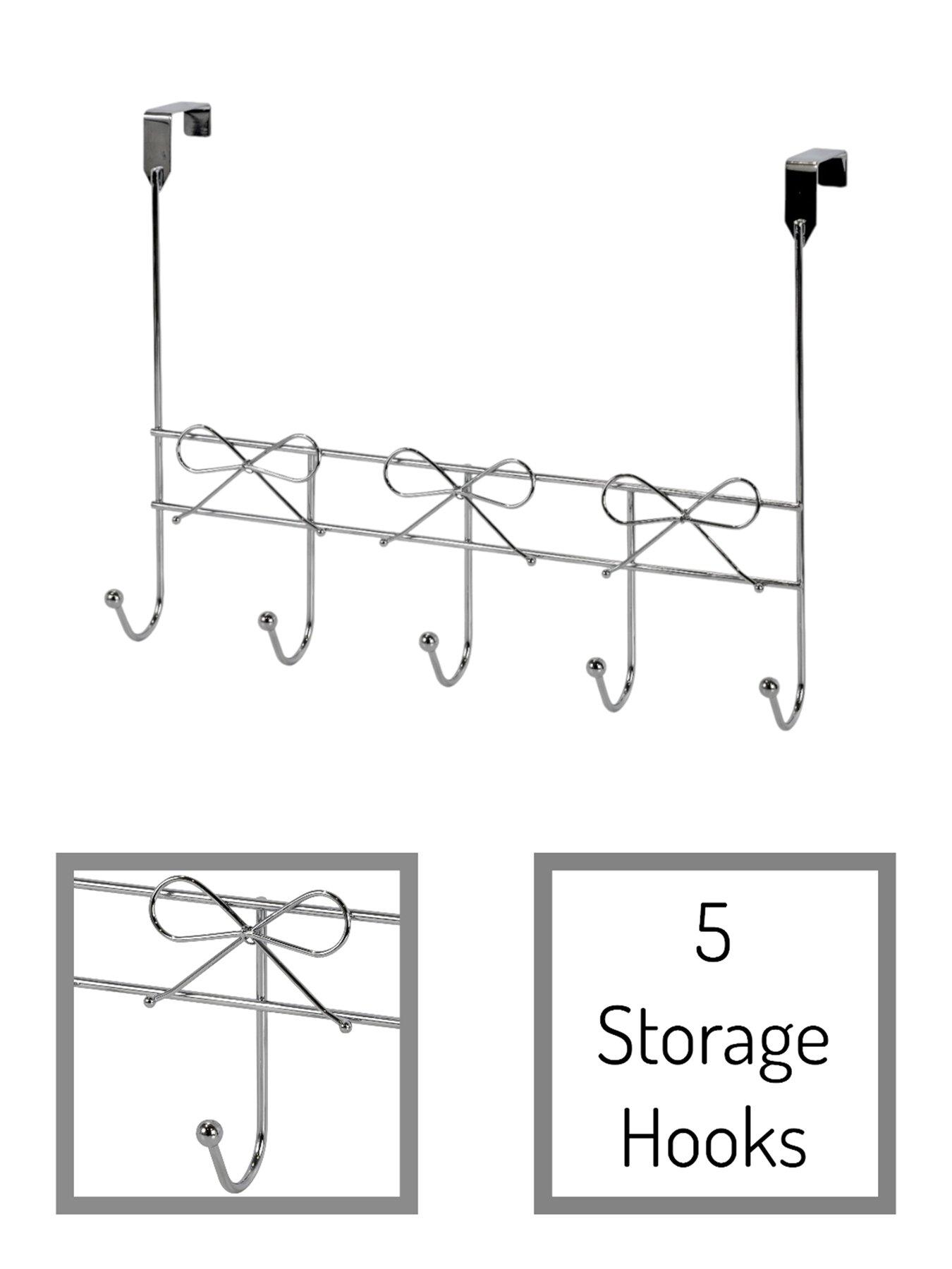 Image 2 of 3 of Showerdrape Bows Chrome Over Door Storage Hooks