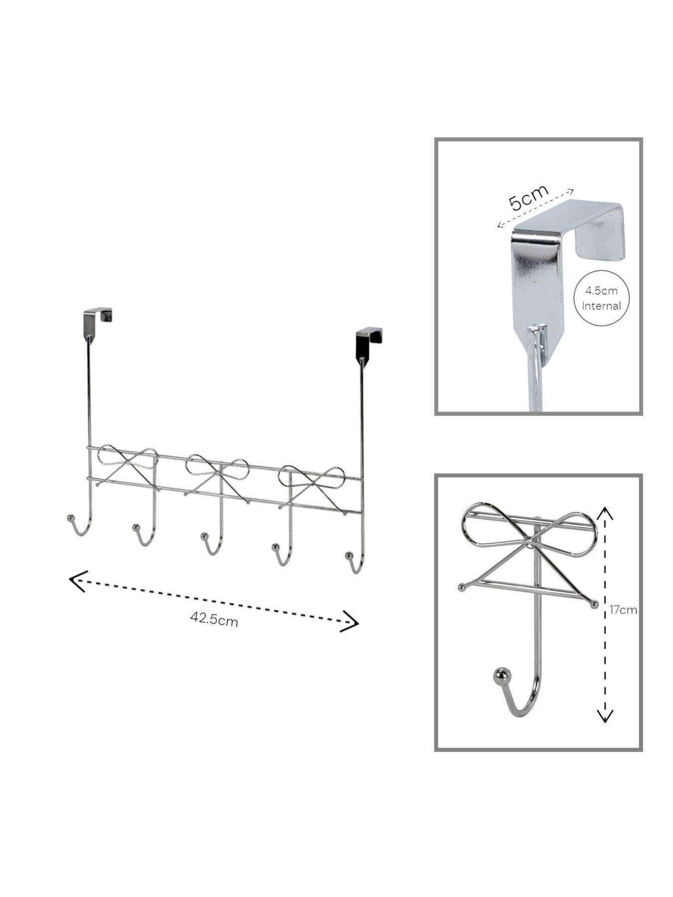 Image 3 of 3 of Showerdrape Bows Chrome Over Door Storage Hooks