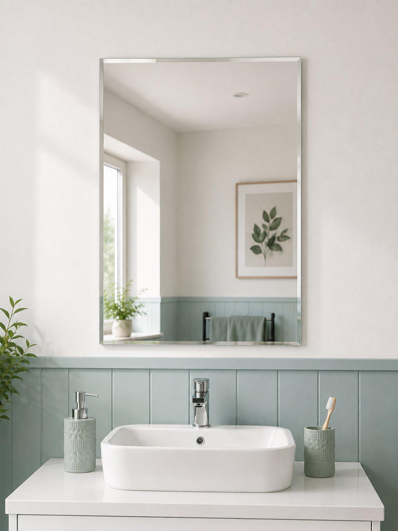 Showerdrape Fairmont Rectangular Frameless Bevelled Edge Bathroom Mirror