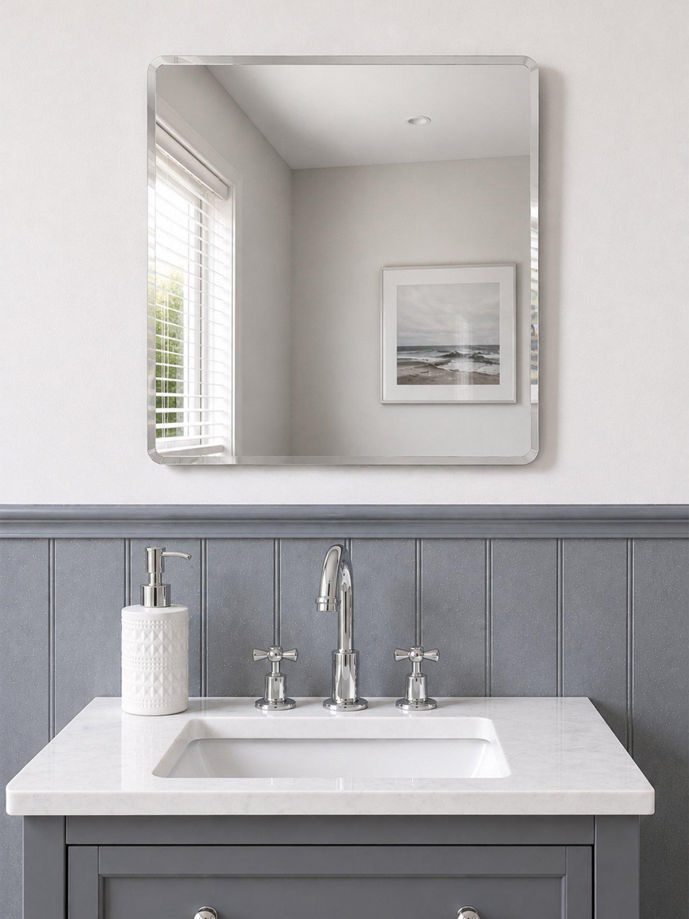 Showerdrape Trafalgar Square Frameless Bevelled Edge Bathroom Mirror
