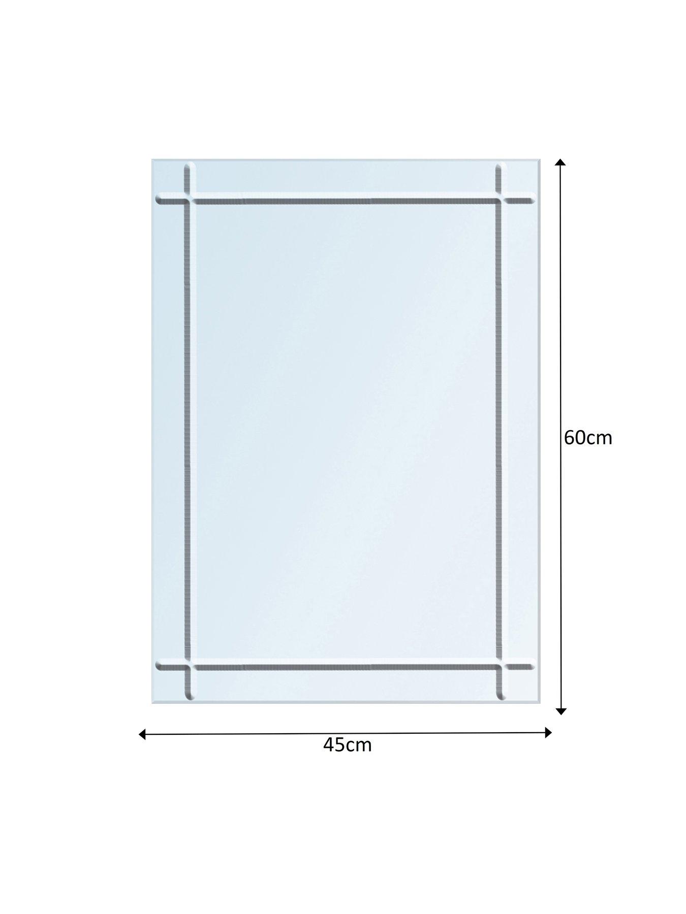 Image 3 of 3 of Showerdrape Marylebone Rectangular Frameless Diamond Cut Bevelled Edge Bathroom Mirror