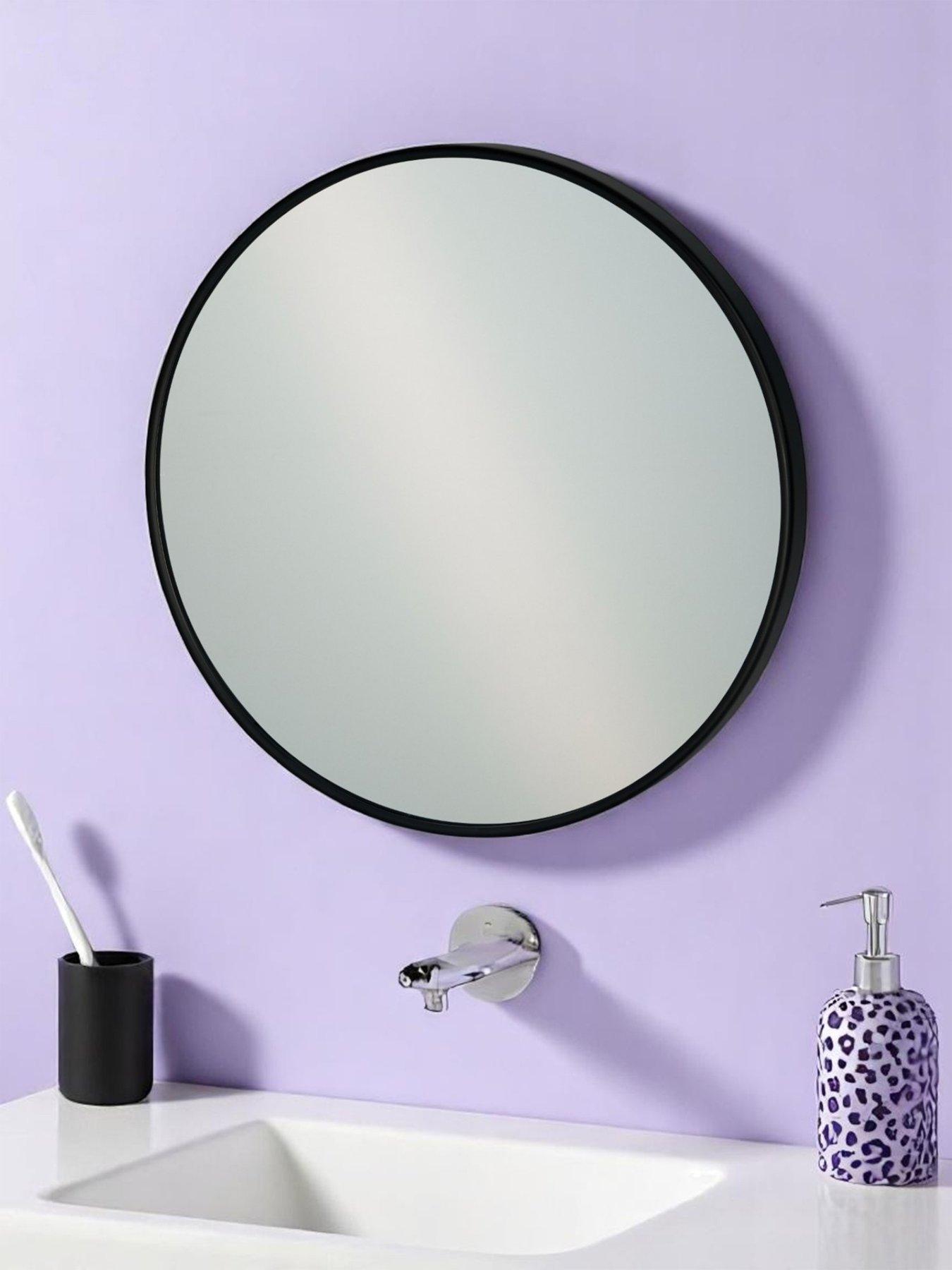 Showerdrape Portobello 40cm Round Black Frame Mirror