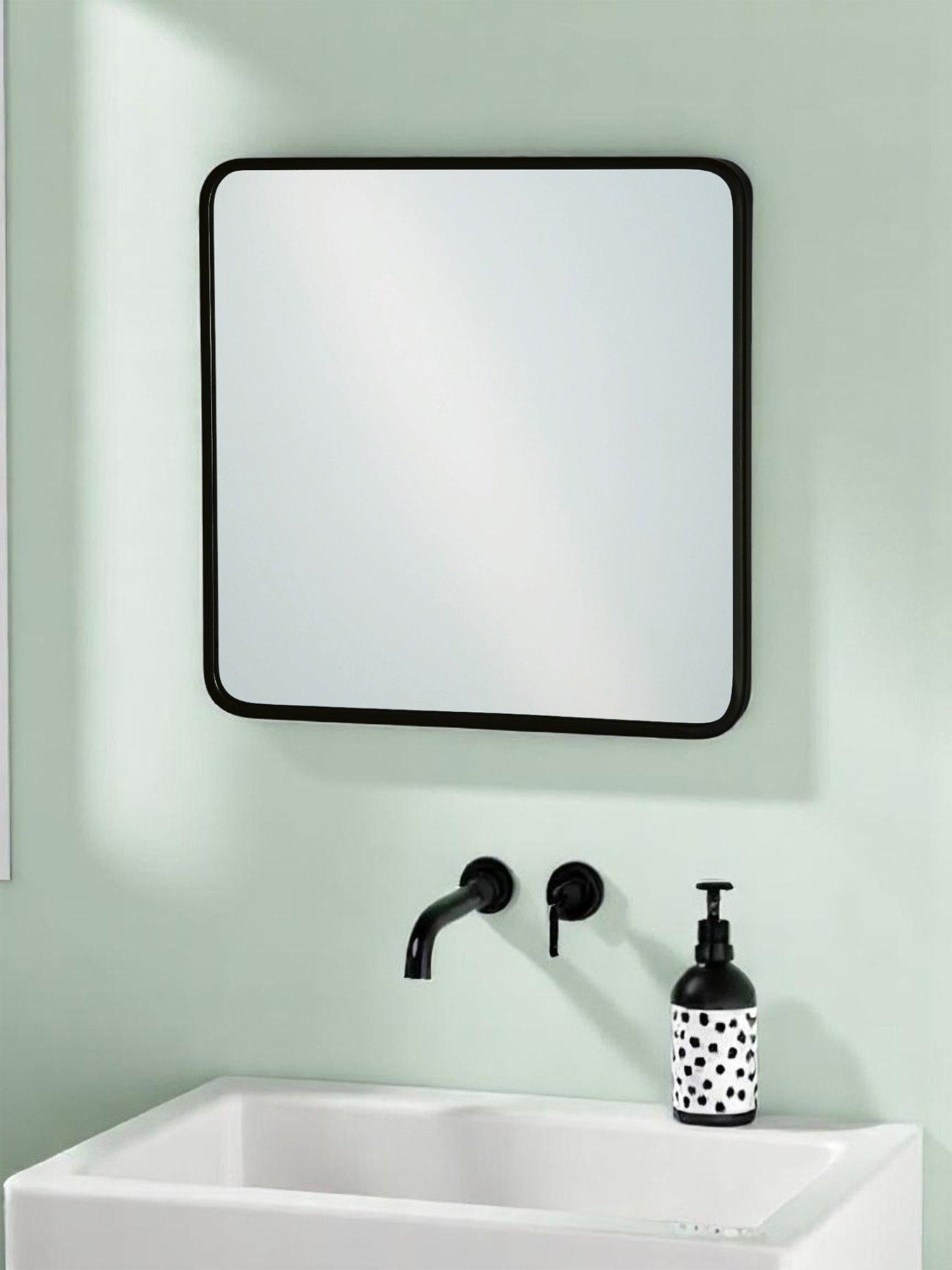 Image 1 of 3 of Showerdrape Shoreditch Square Black Framed Bathroom Mirror 40 x 40cm