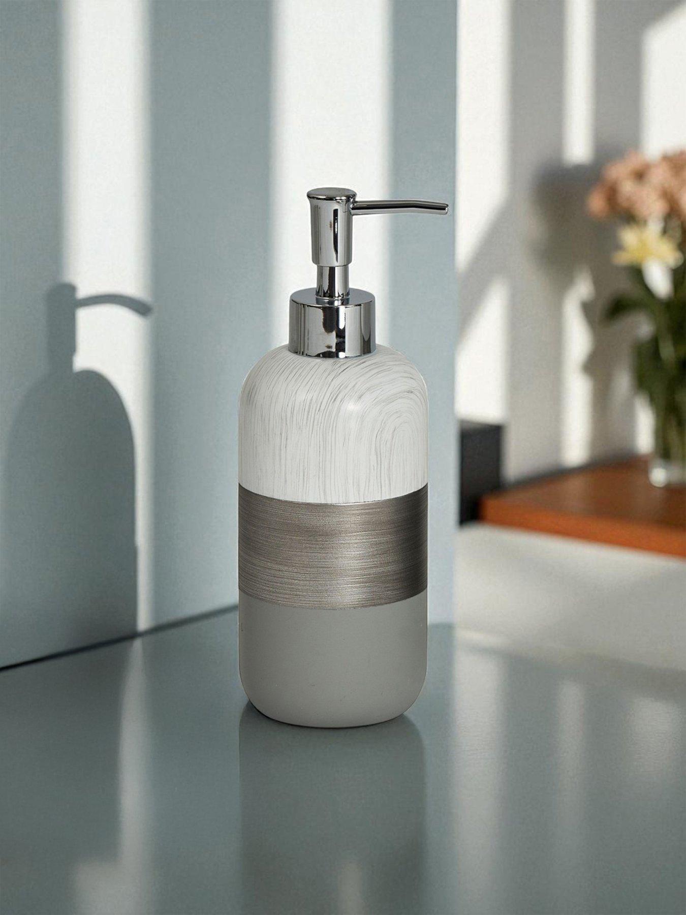 Showerdrape Luxe Grey  &  White Liquid Soap Dispenser