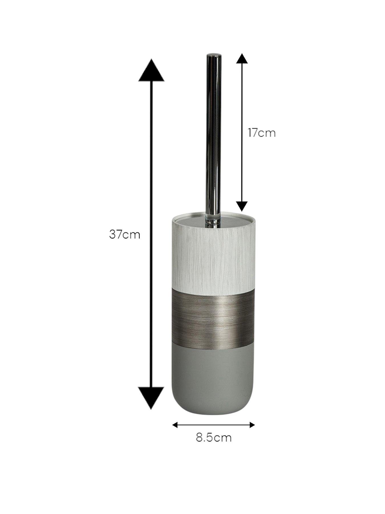 Image 2 of 3 of Showerdrape Luxe Grey &amp; White Toilet Brush &amp; Holder