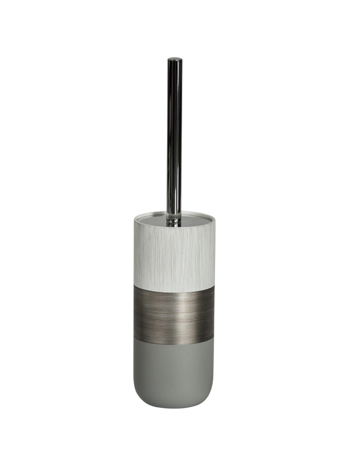 Image 3 of 3 of Showerdrape Luxe Grey &amp; White Toilet Brush &amp; Holder