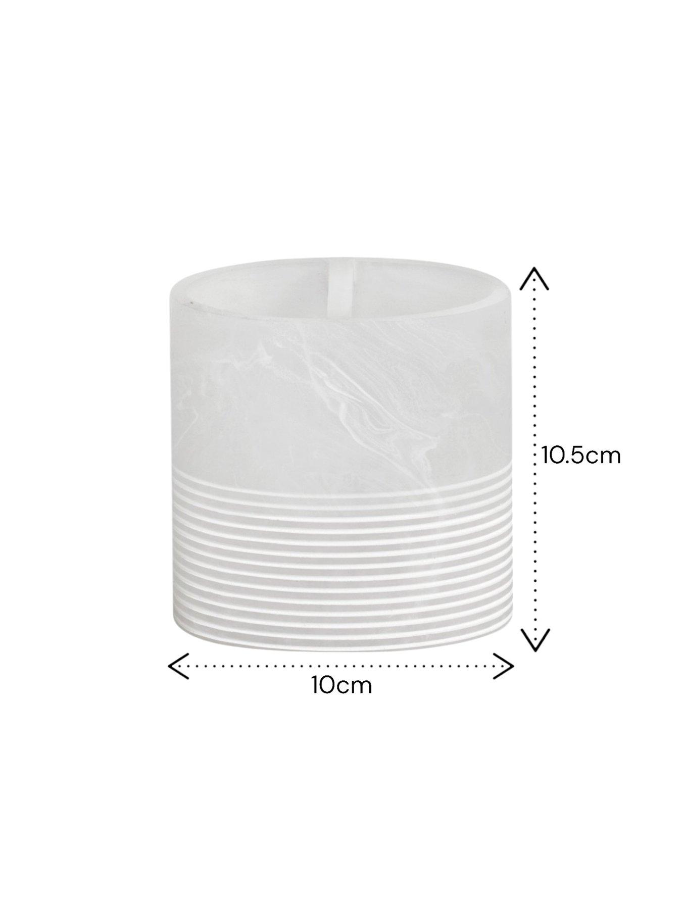 Image 2 of 4 of Showerdrape Bianco Frost Onyx White Striped Toothbrush Holder