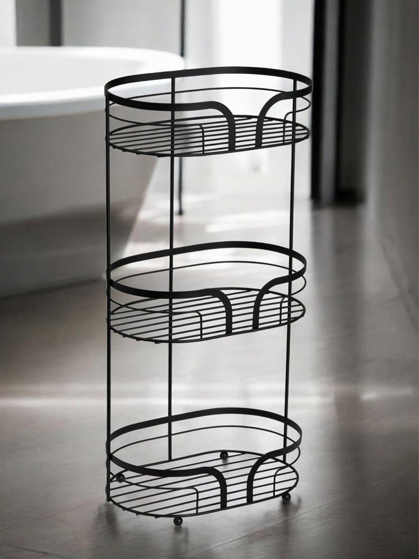 Showerdrape Dante Bathroom Storage Floor Caddy Black