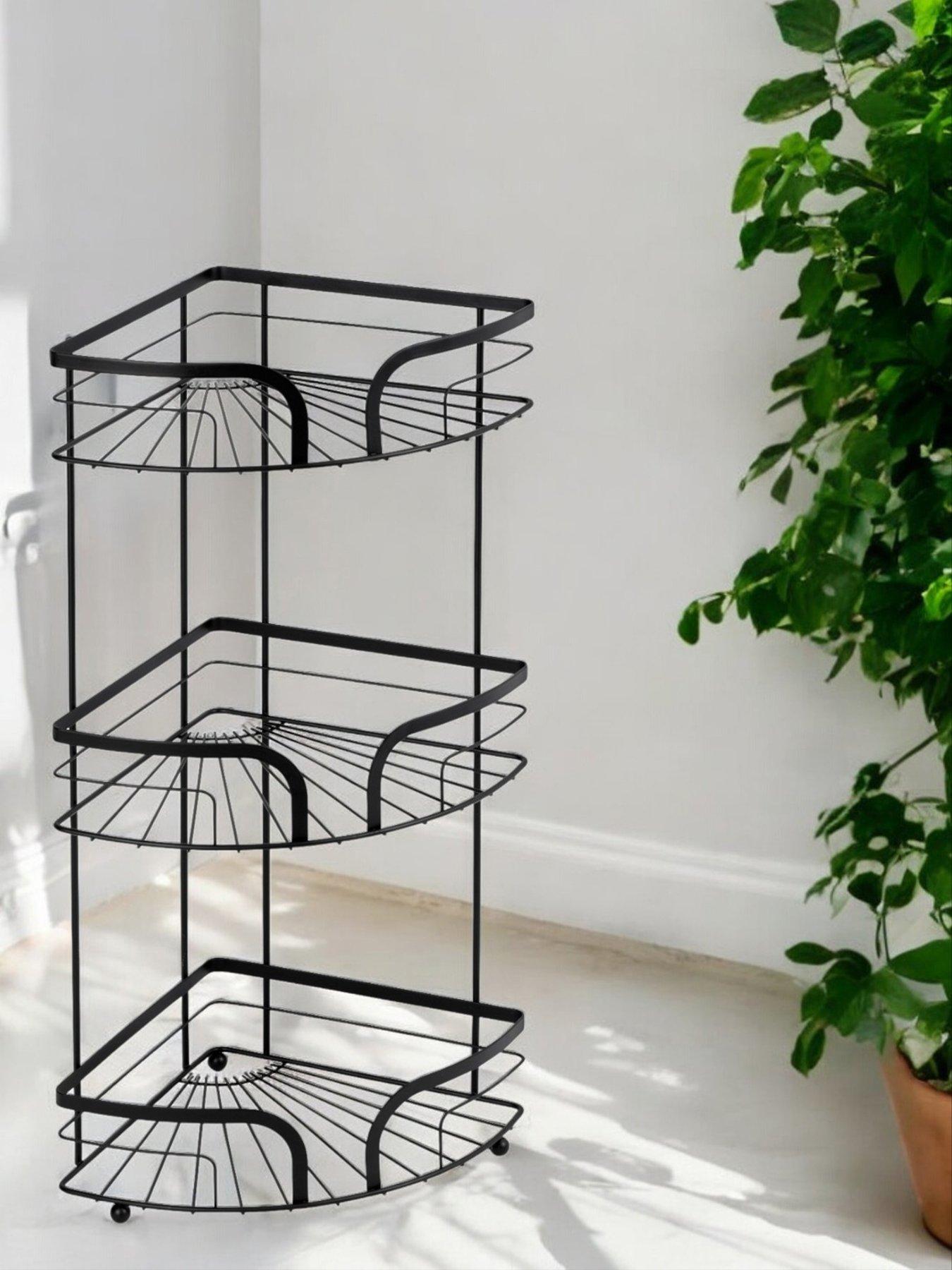 showerdrape-dante-corner-floor-caddy-blackfront