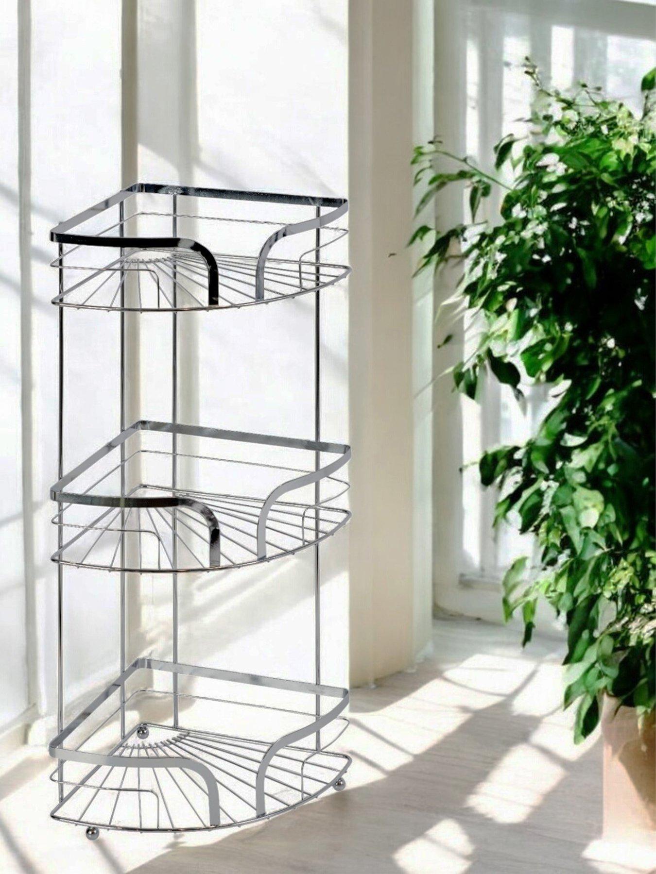 showerdrape-dante-corner-floor-caddy-black