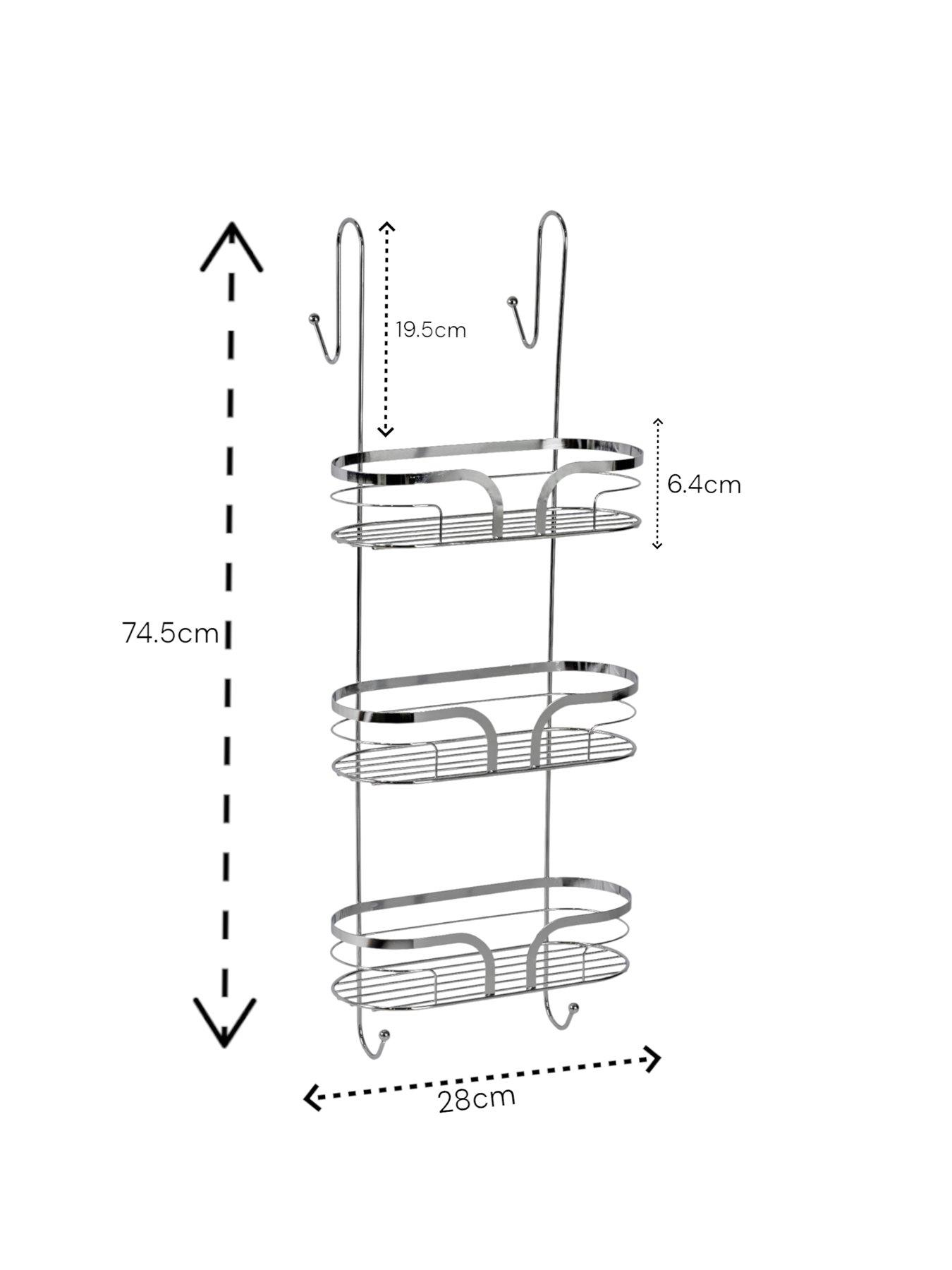 showerdrape-dante-3-tier-shower-caddy-chromestillFront