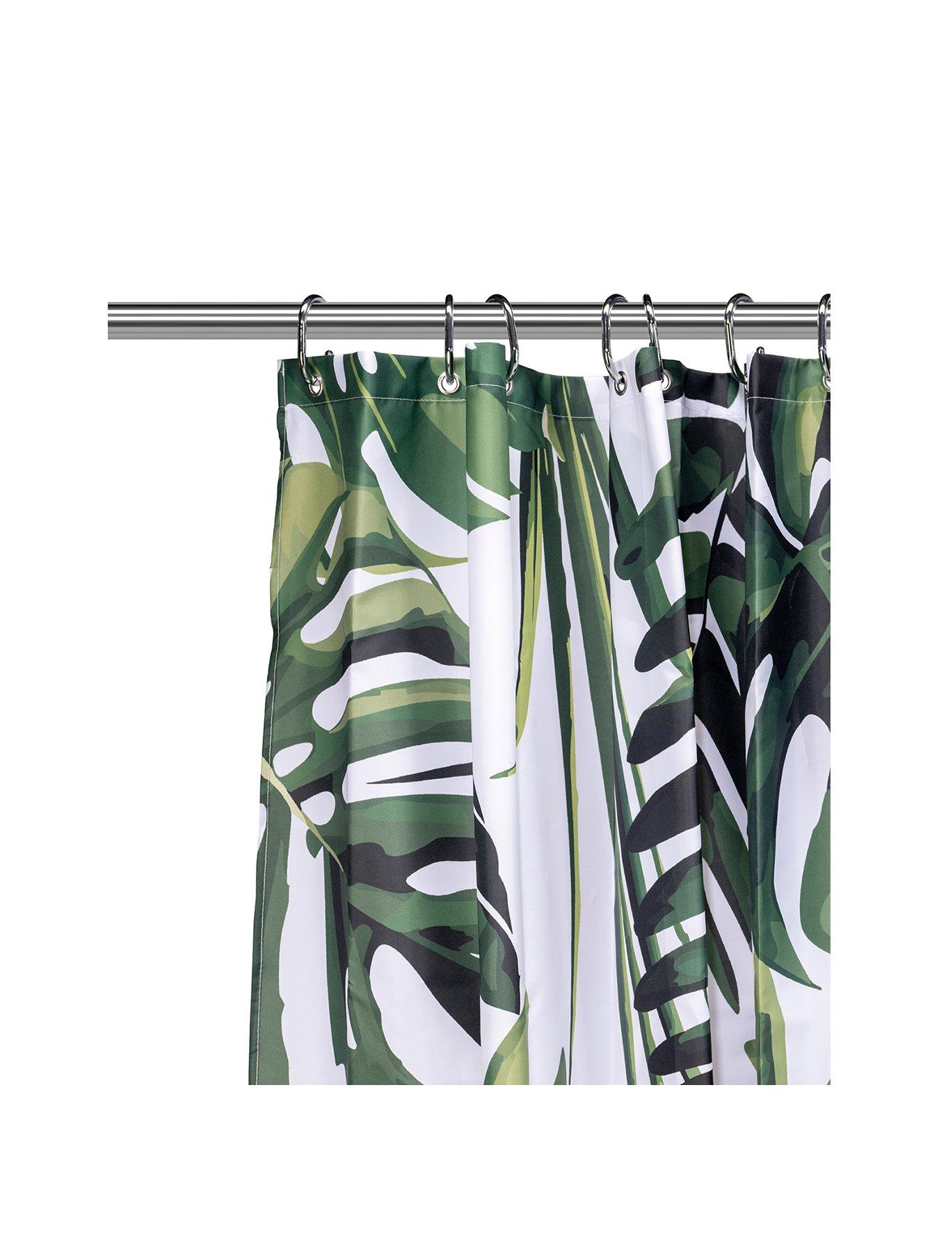 croydex-green-botanical-machine-washable-shower-curtainstillFront