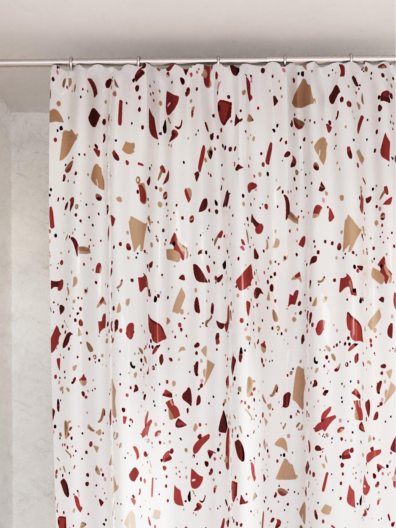 Croydex Pink Terrazzo Machine Washable Shower Curtain