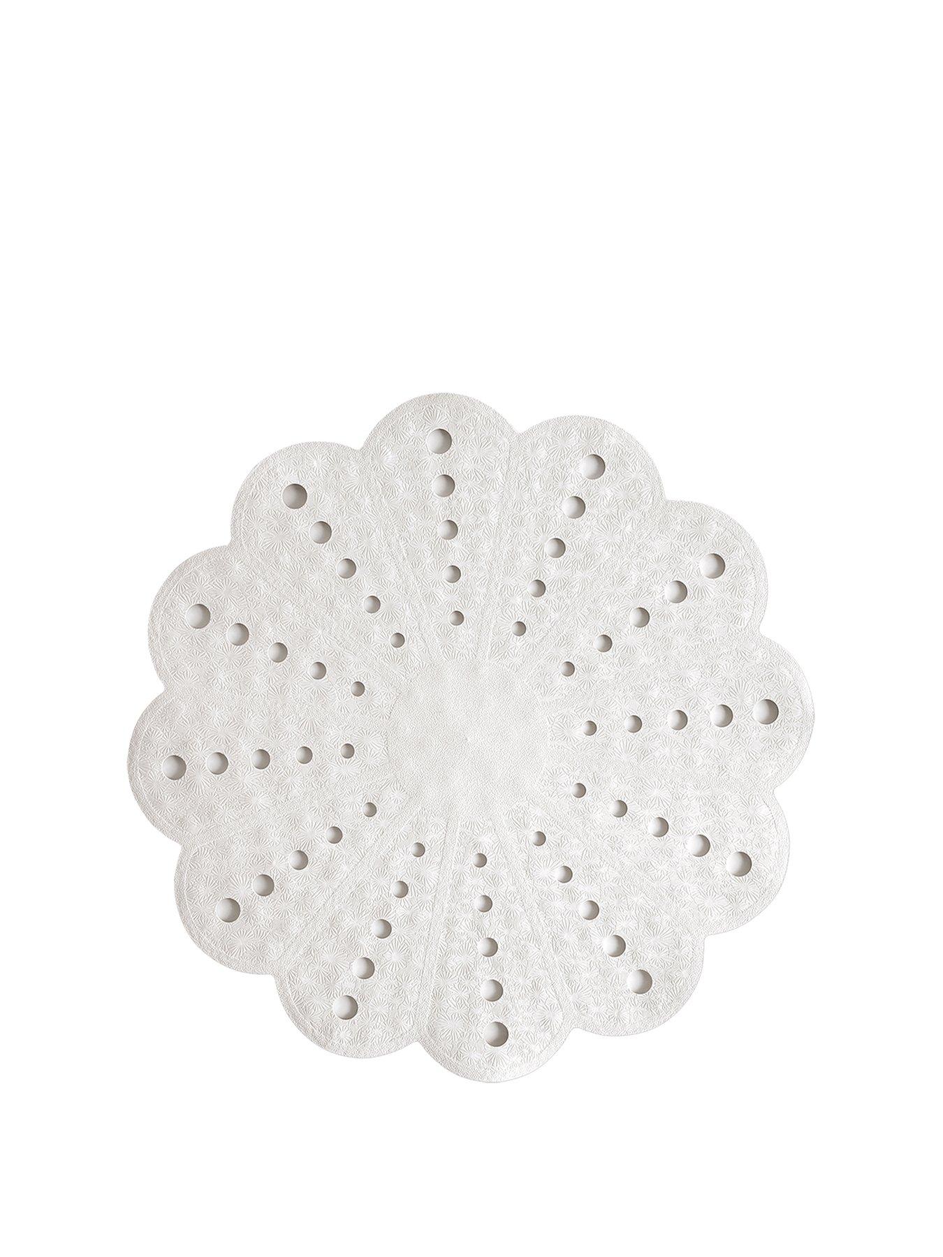 Showerdrape Petal Anti-slip Shower Mat White