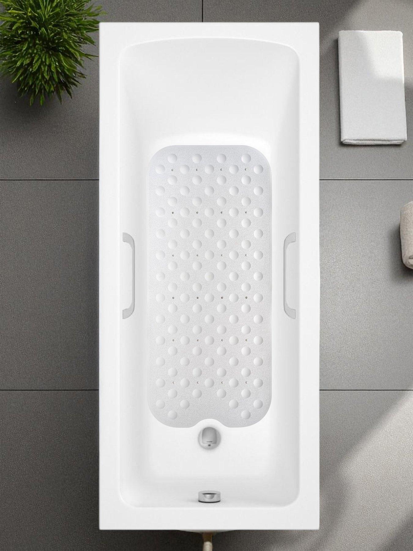 Image 1 of 4 of Showerdrape Orbit White Extra Long Anti Slip Bath Mat 90cm x 40cm
