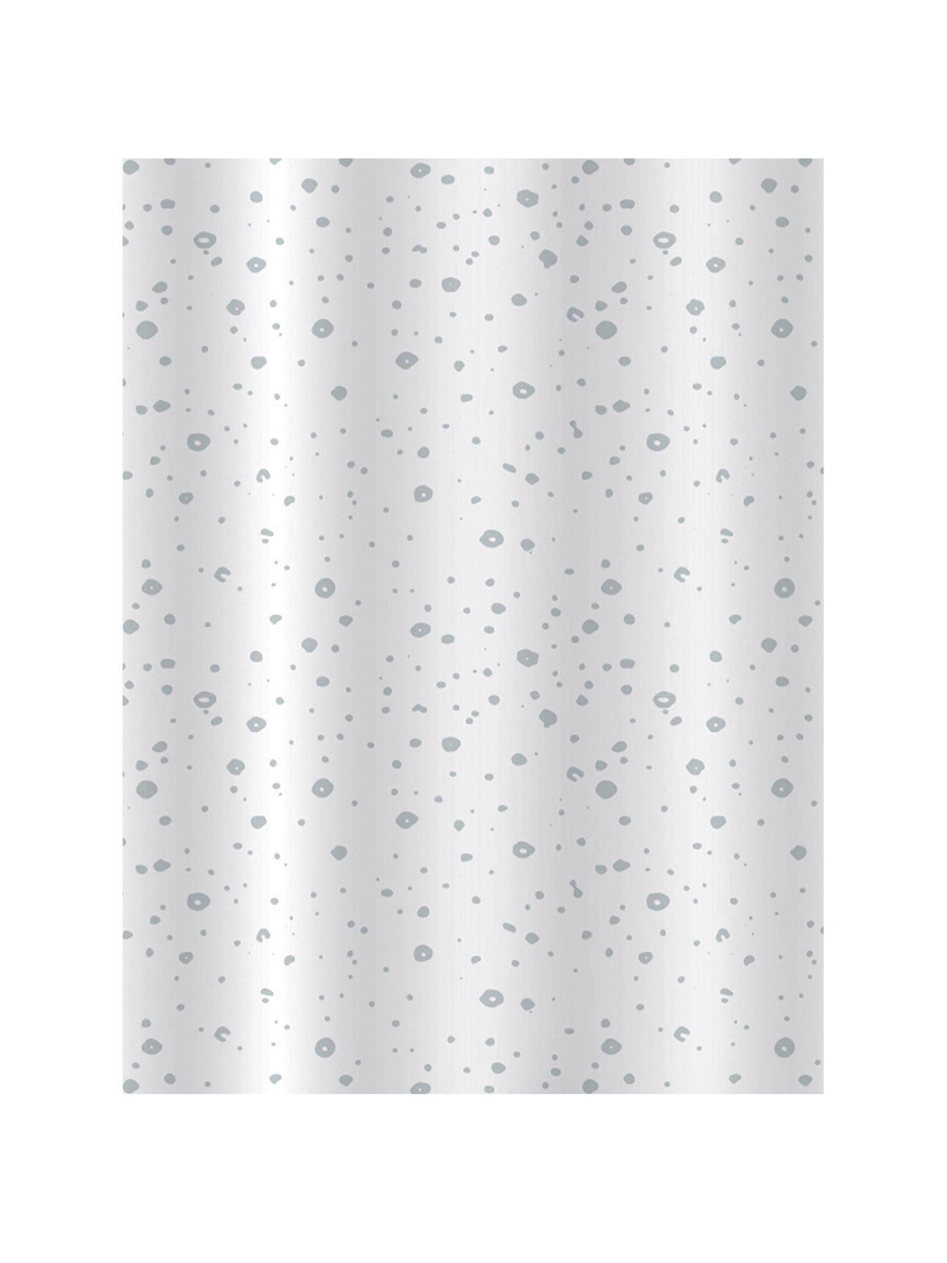 Image 2 of 3 of Showerdrape Droplets White & Grey Shower Curtain