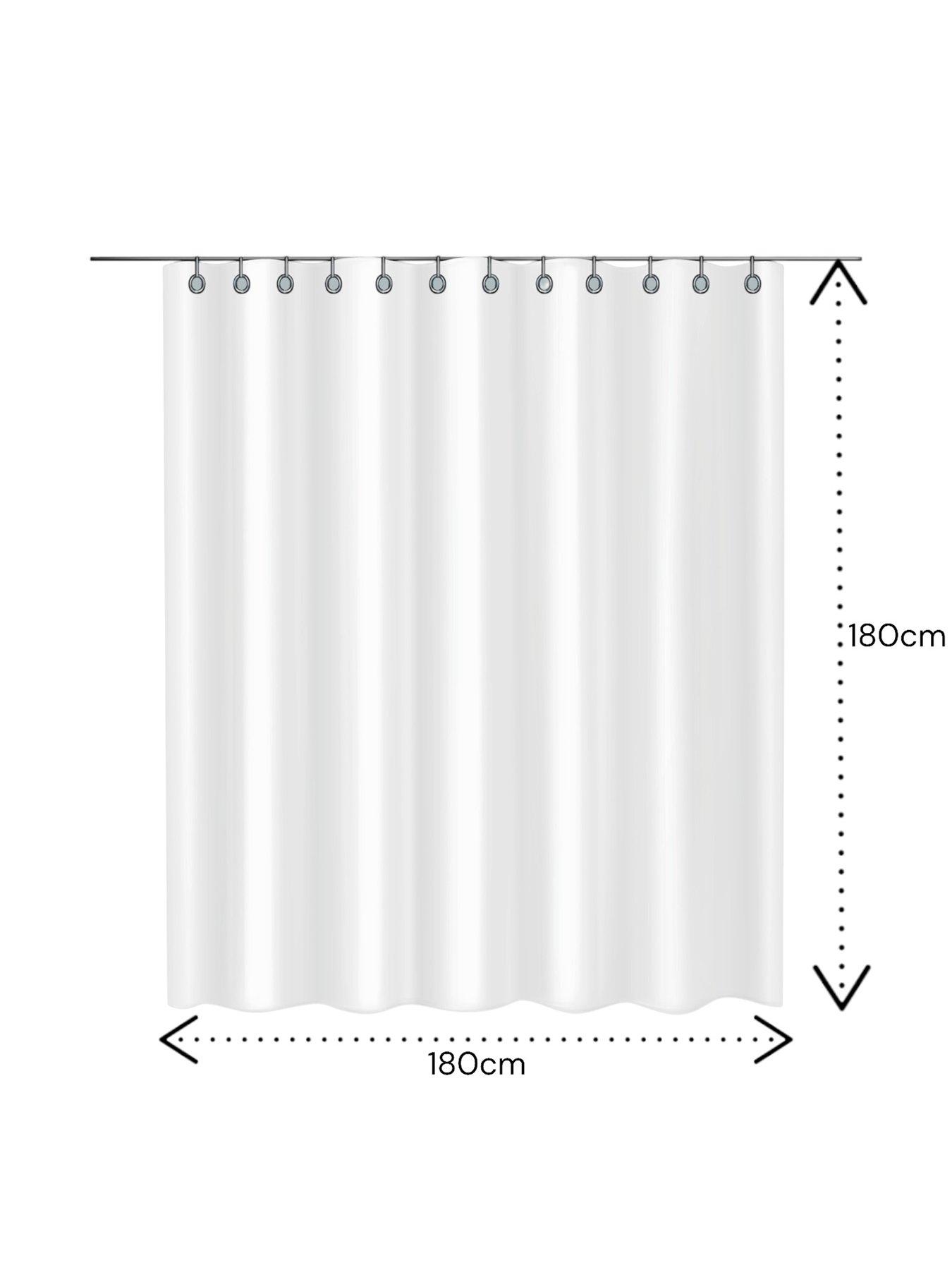 Image 3 of 3 of Showerdrape Droplets White & Grey Shower Curtain
