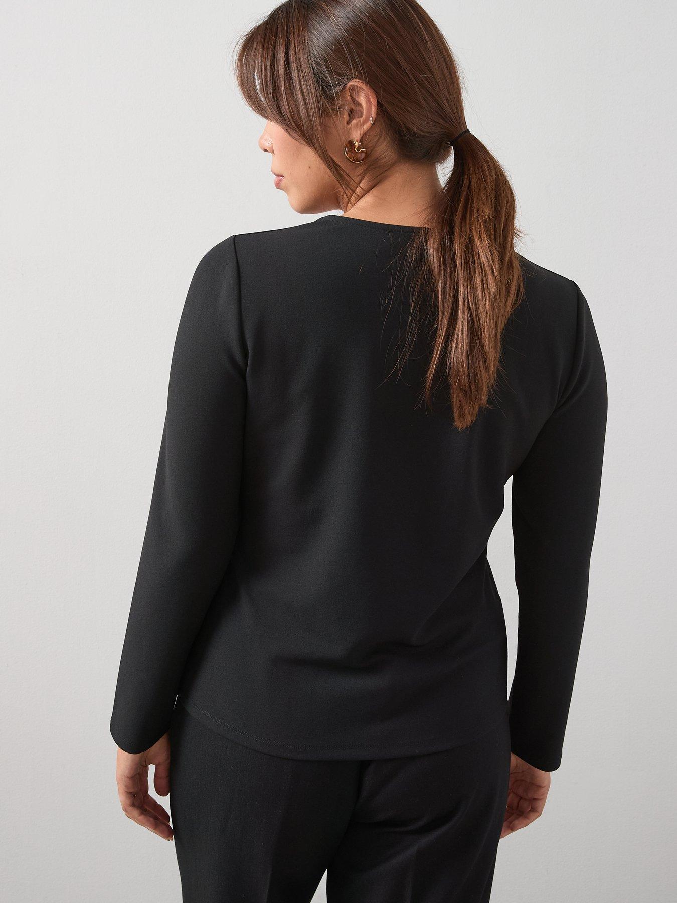 v-by-very-curve-button-detail-long-sleeve-top-blackstillFront