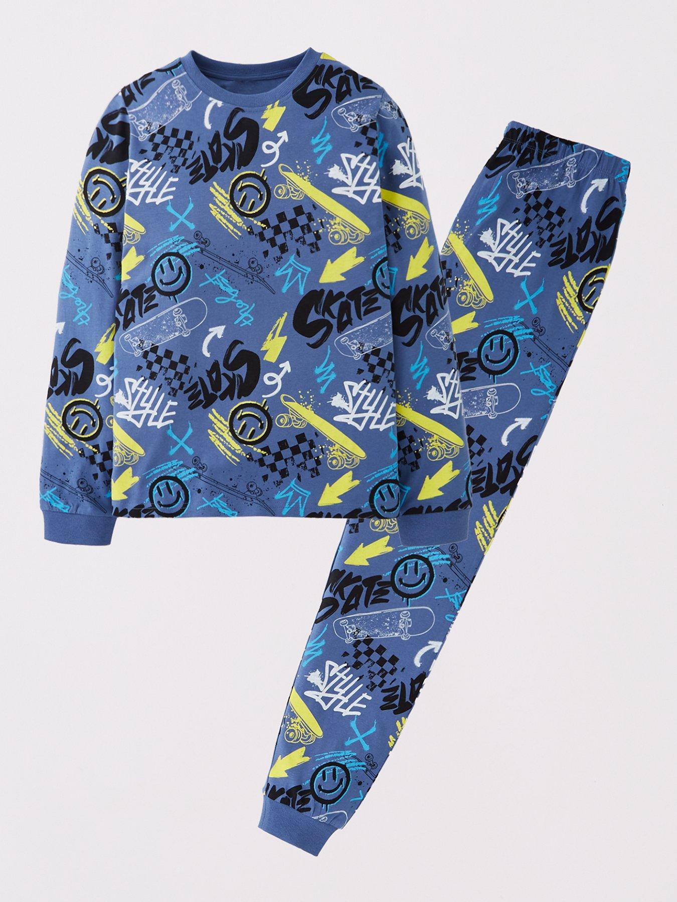 Image 1 of 4 of The Very Collection Graffiti All Over Print Pyjama - Multi