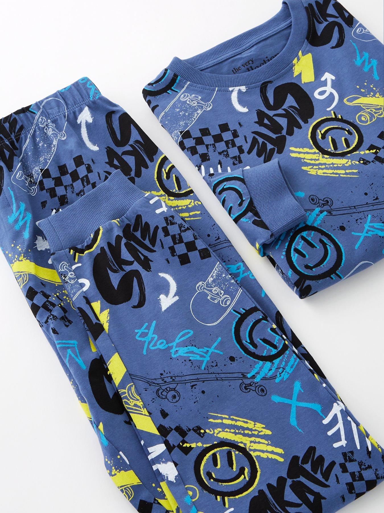 Image 4 of 4 of The Very Collection Graffiti All Over Print Pyjama - Multi