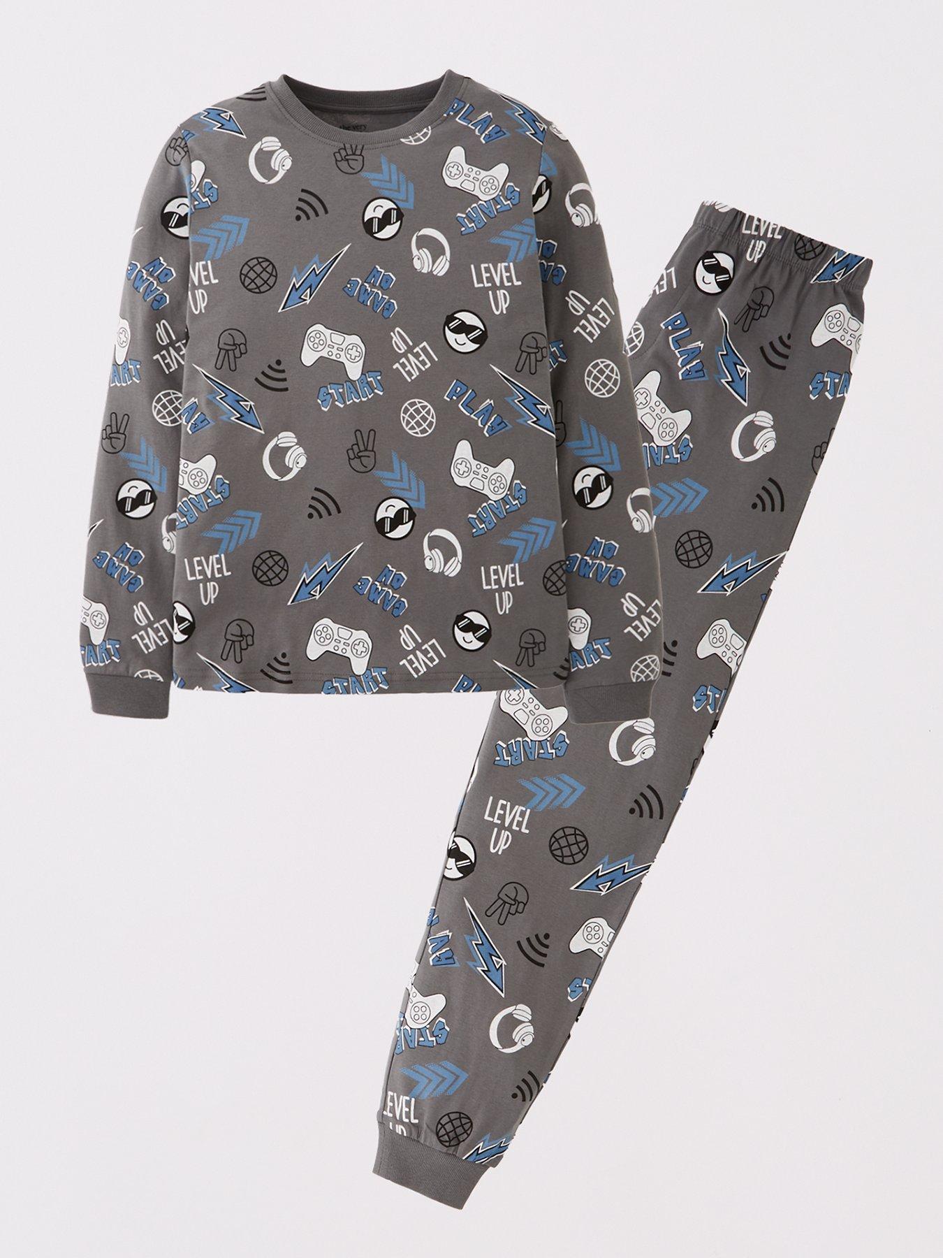 The Very Collection Gaming All Over Print Pyjama - Grey