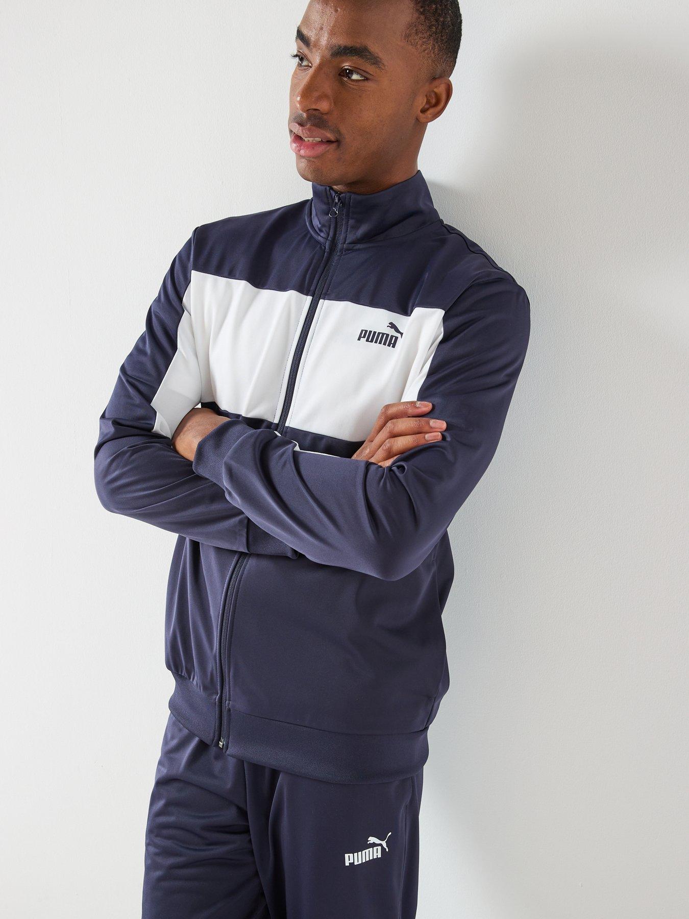 Image 4 of 5 of Puma Mens Poly Colorblock Suit - Navy Blue