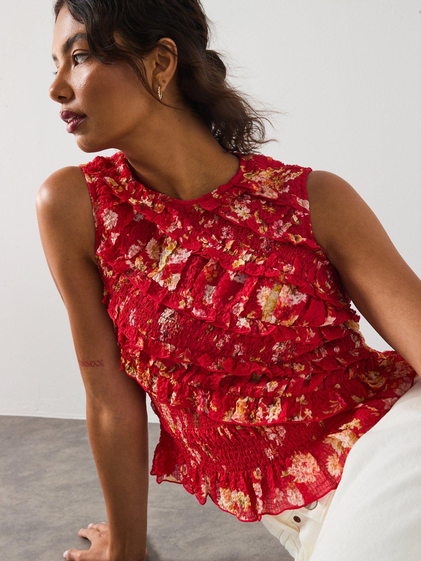 Image 4 of 6 of AllSaints Nysa Top - Red