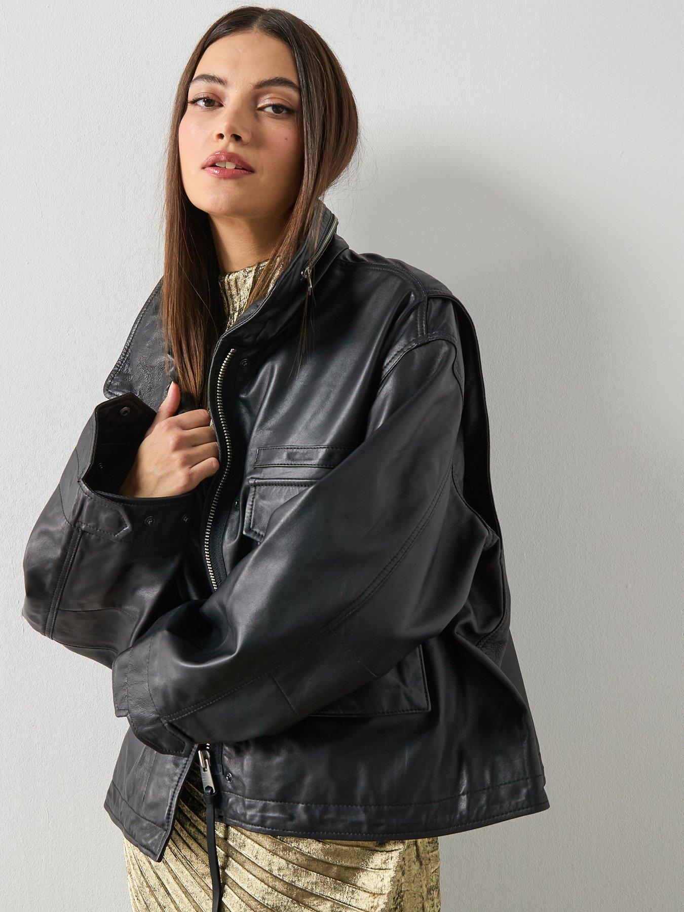 AllSaints Clay Funnel Neck Jacket - Black