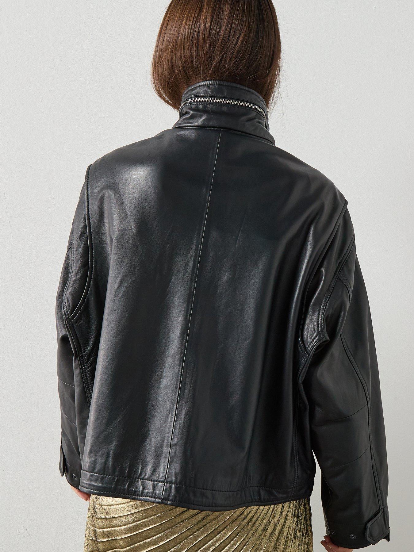 Image 2 of 6 of AllSaints Clay Funnel Neck Jacket - Black