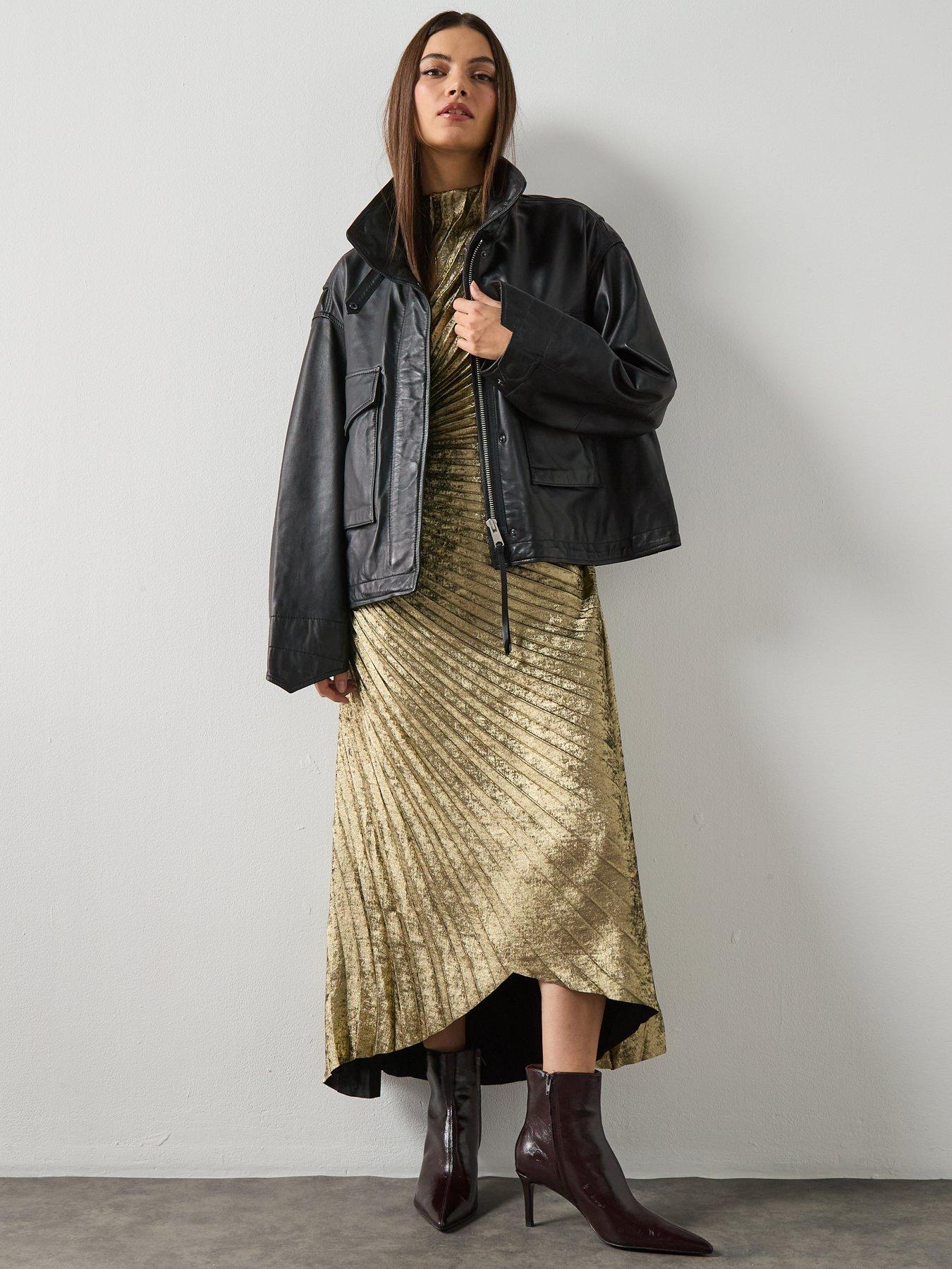 Image 3 of 6 of AllSaints Clay Funnel Neck Jacket - Black