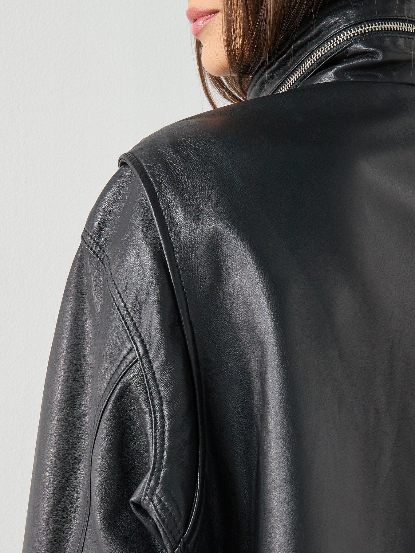 Image 5 of 6 of AllSaints Clay Funnel Neck Jacket - Black
