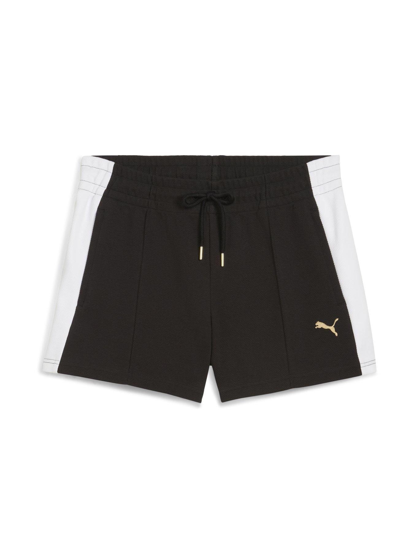 Image 4 of 5 of Puma Womens T7 Pintuck Shorts 4Inch - Black