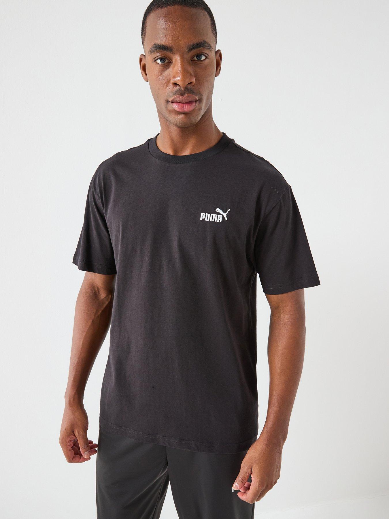 Puma Mens Essentials Relaxed Small No 1 Logo Tee - Black