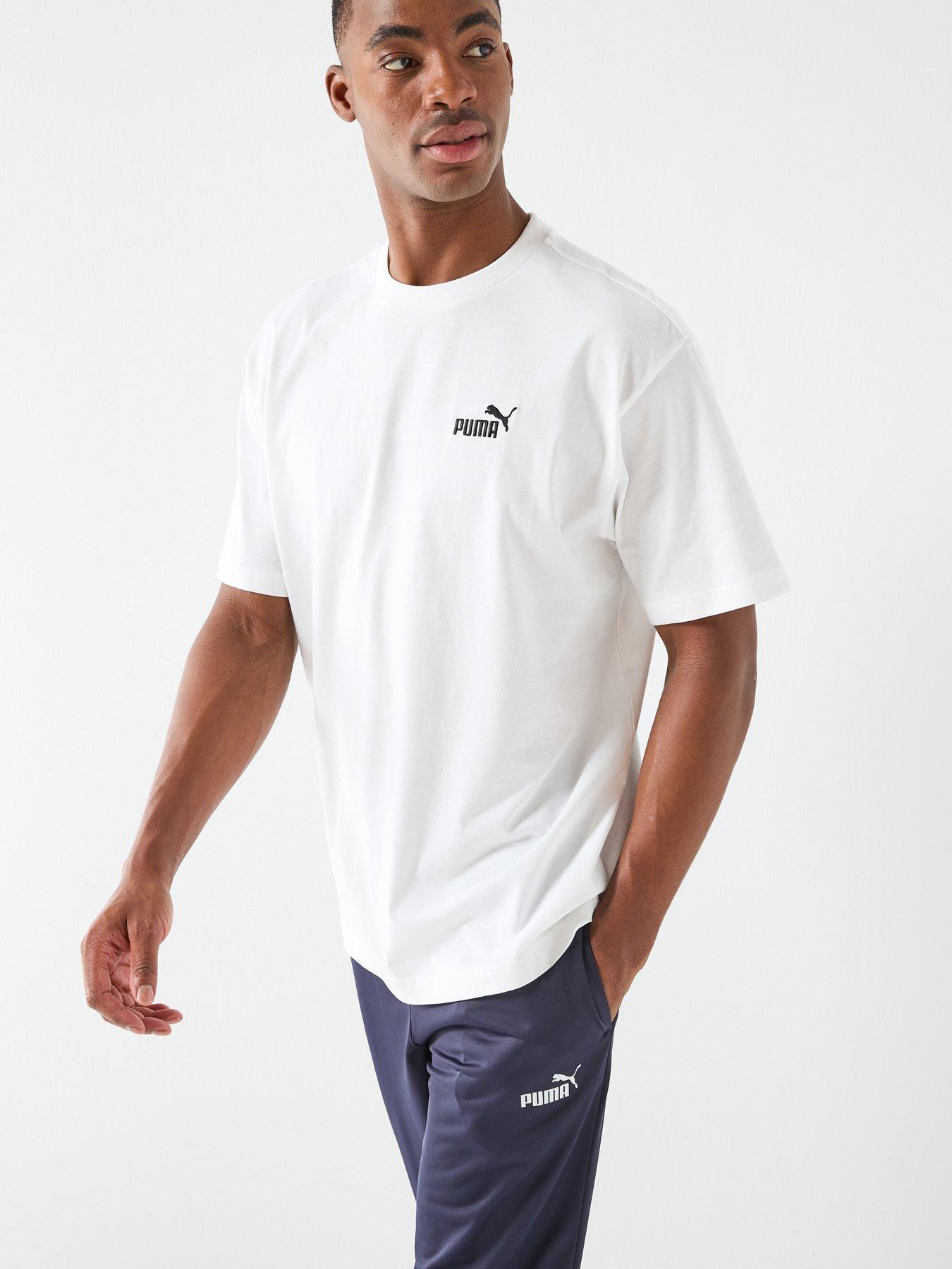 Puma Mens Essentials Relaxed Small No 1 Logo Tee - White