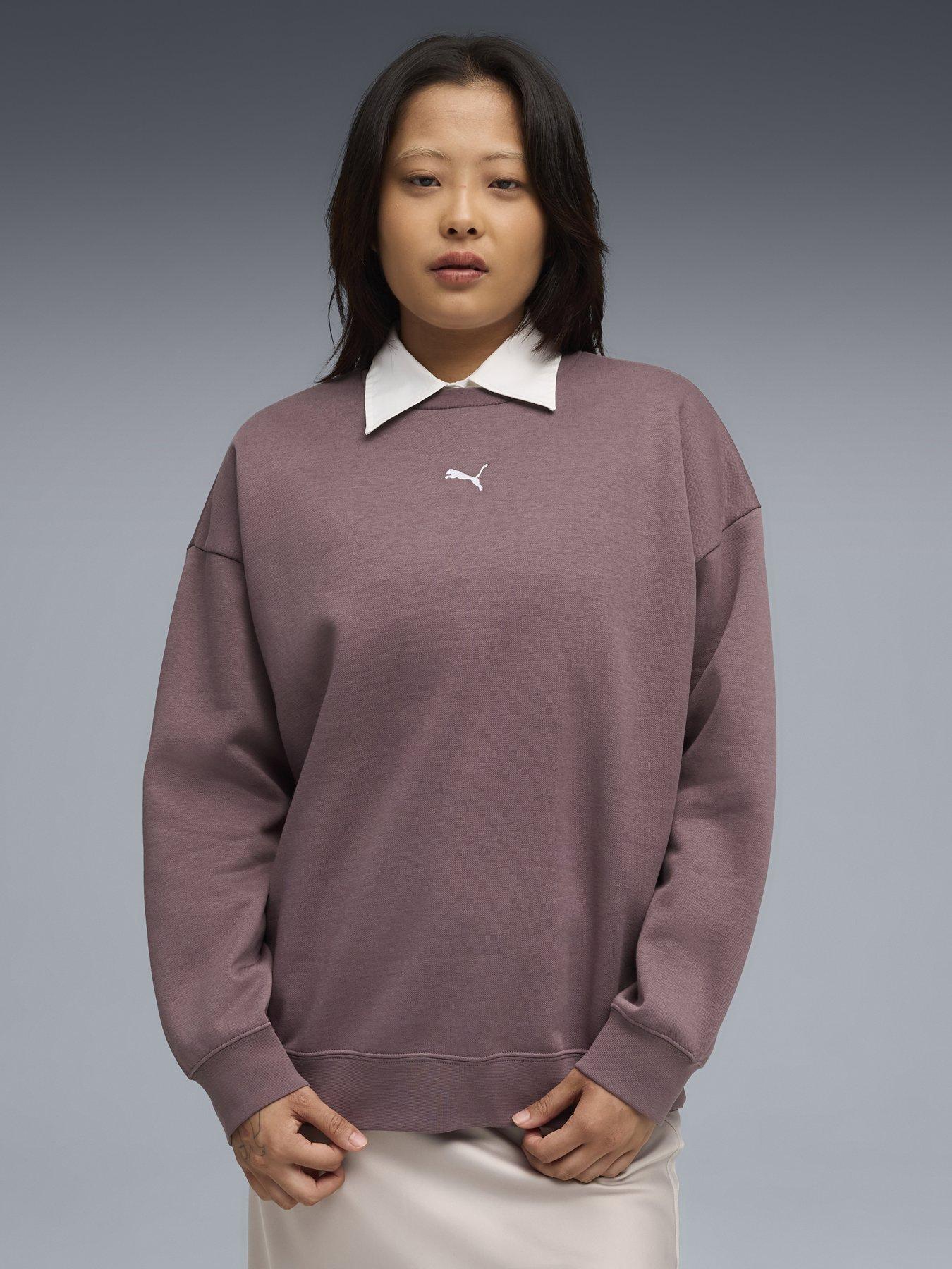 puma-womens-essentials-oversized-crew-fleece-red