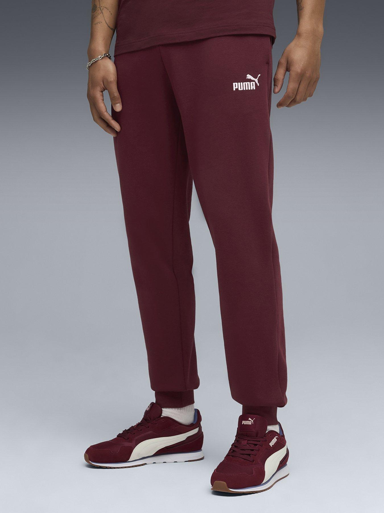 Puma Mens Essentials No 1 Logo Sweatpants Fleece - Red