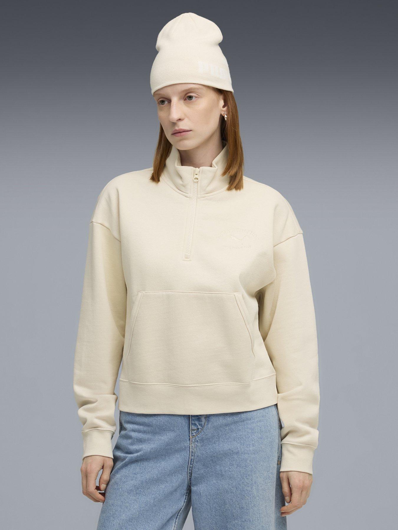 Puma Class Comfort Half Zip Short Crew - Cream