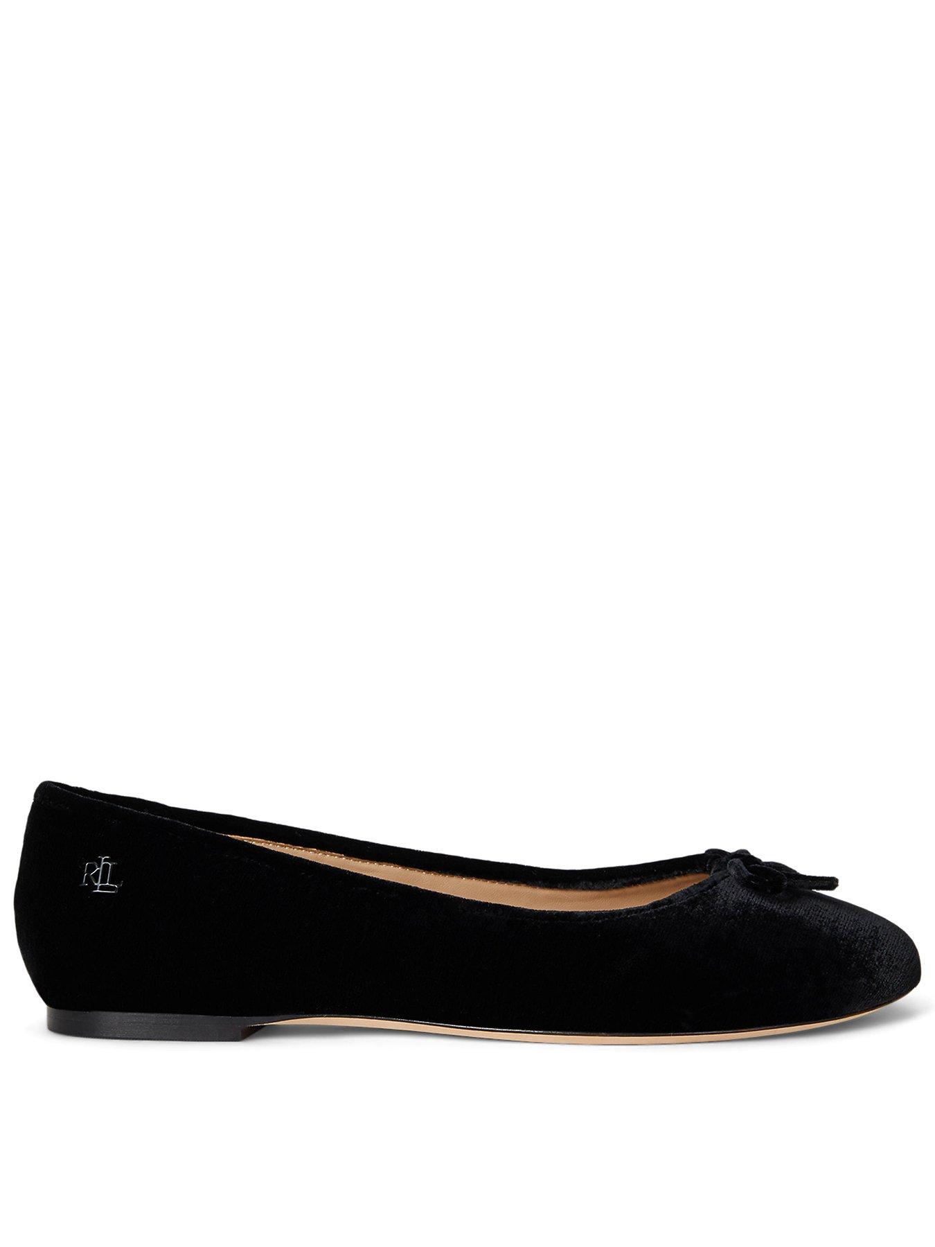 Image 1 of 4 of Lauren by Ralph Lauren Jayna Flat Bellet Shoe - Black