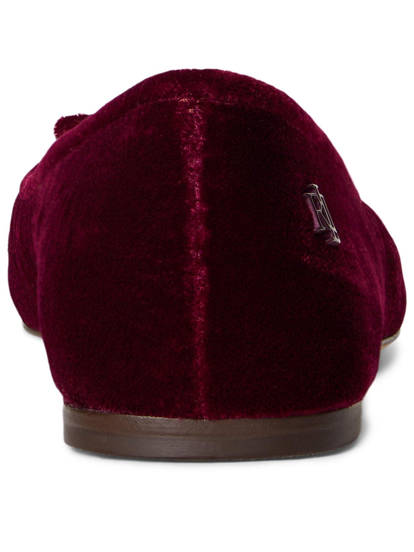 Image 3 of 4 of Lauren by Ralph Lauren Jayna Flat Velvet Ballet Shoe - Garnet