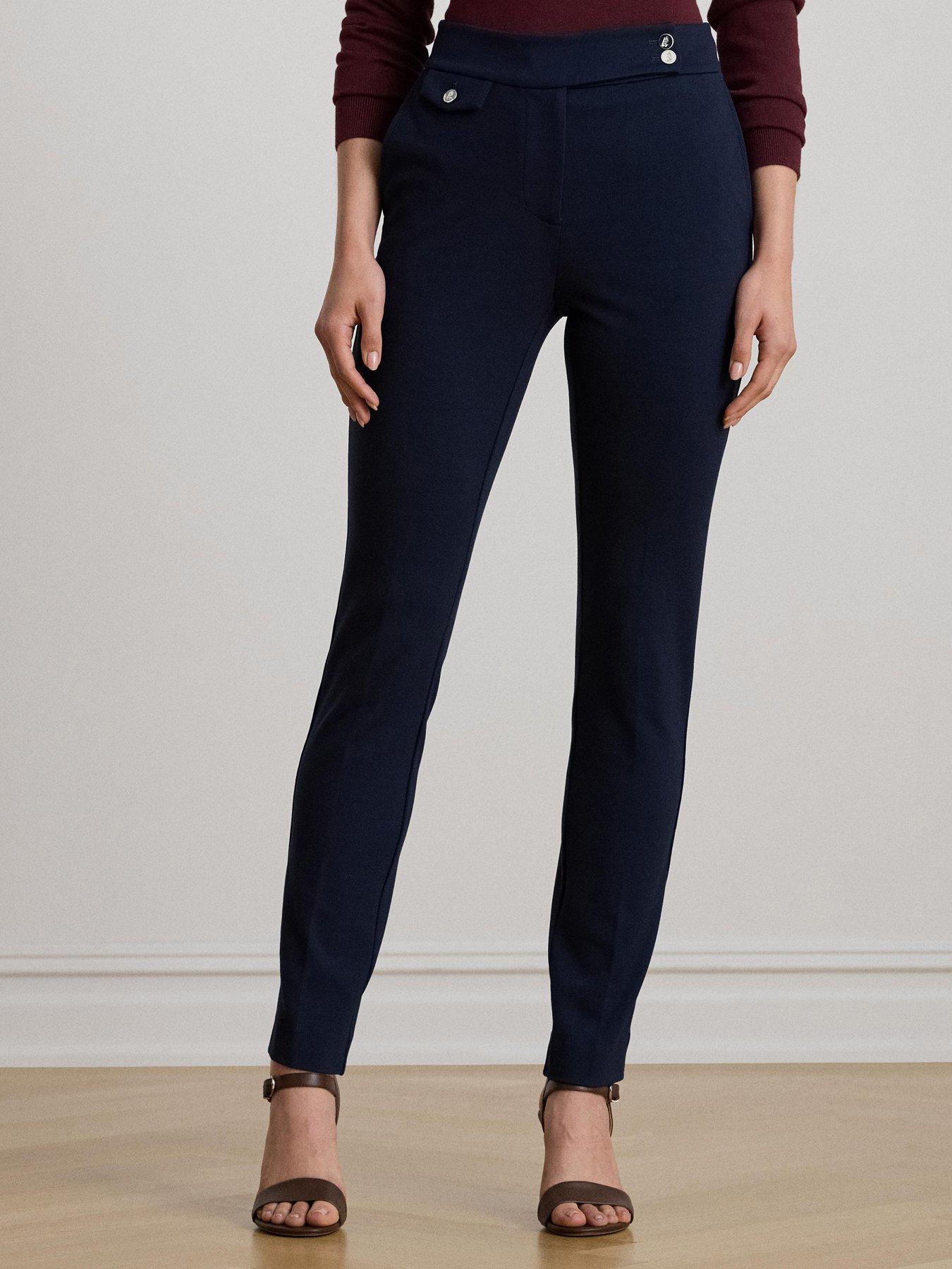 Lauren by Ralph Lauren Zinleah Smart Skinny Trousers - Navy Blue