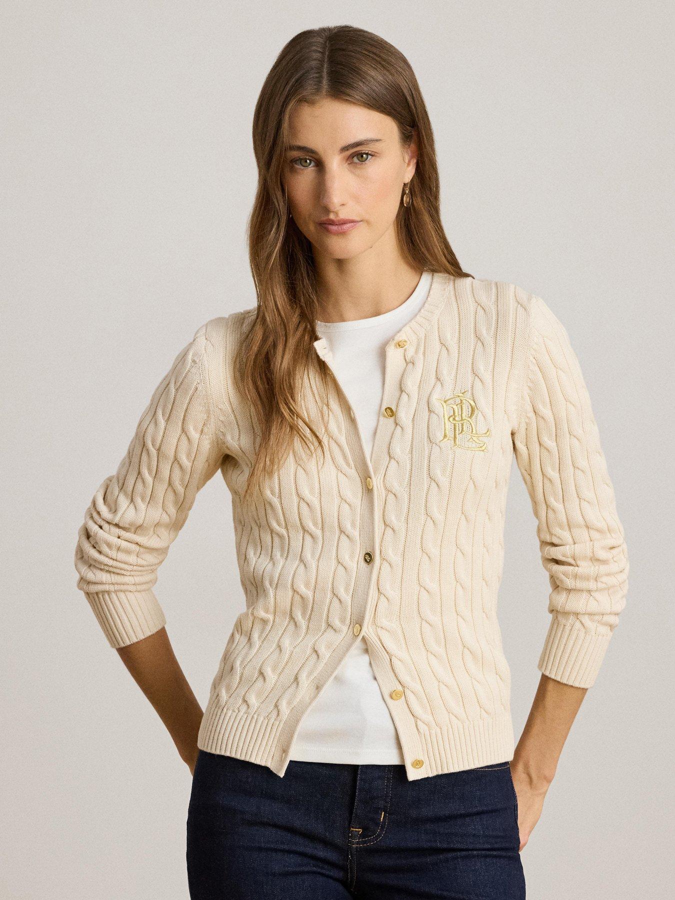 Lauren by Ralph Lauren Ralhan Knitted Cardigan - Mascarpone Cream