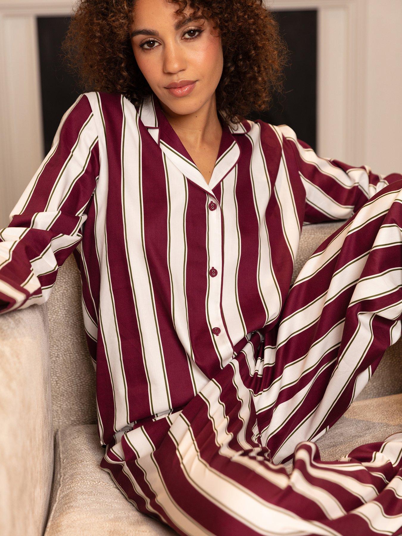 cyberjammies-yasmin-ox-blood-printed-stripe-long-sleeve-pyjama-set-red