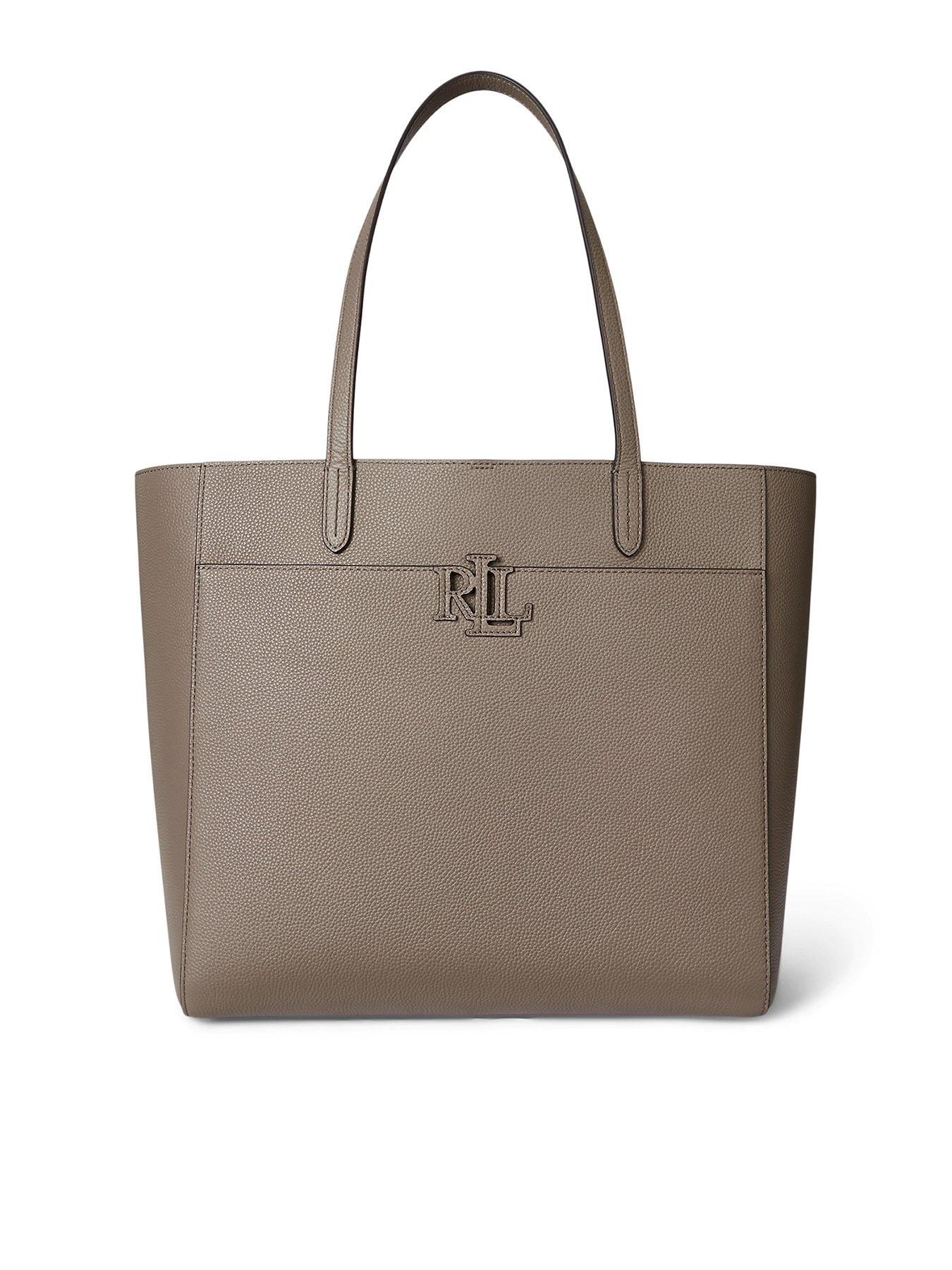 Lauren by Ralph Lauren Pebbled Leather Large Cameryn Tote Bag - Taupe
