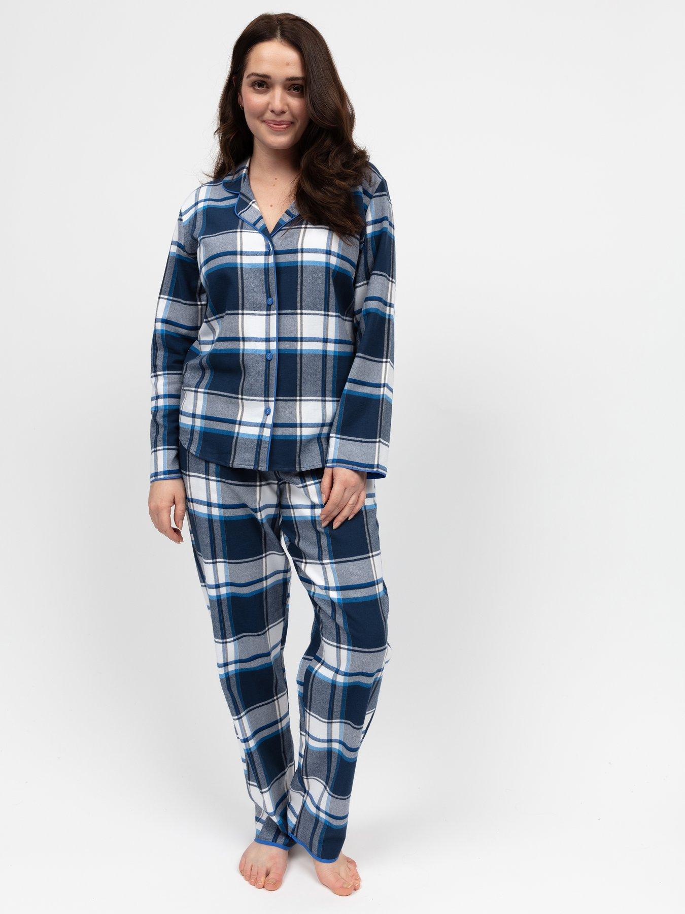 cyberjammies-frosty-navy-check-pyjama-set-blue